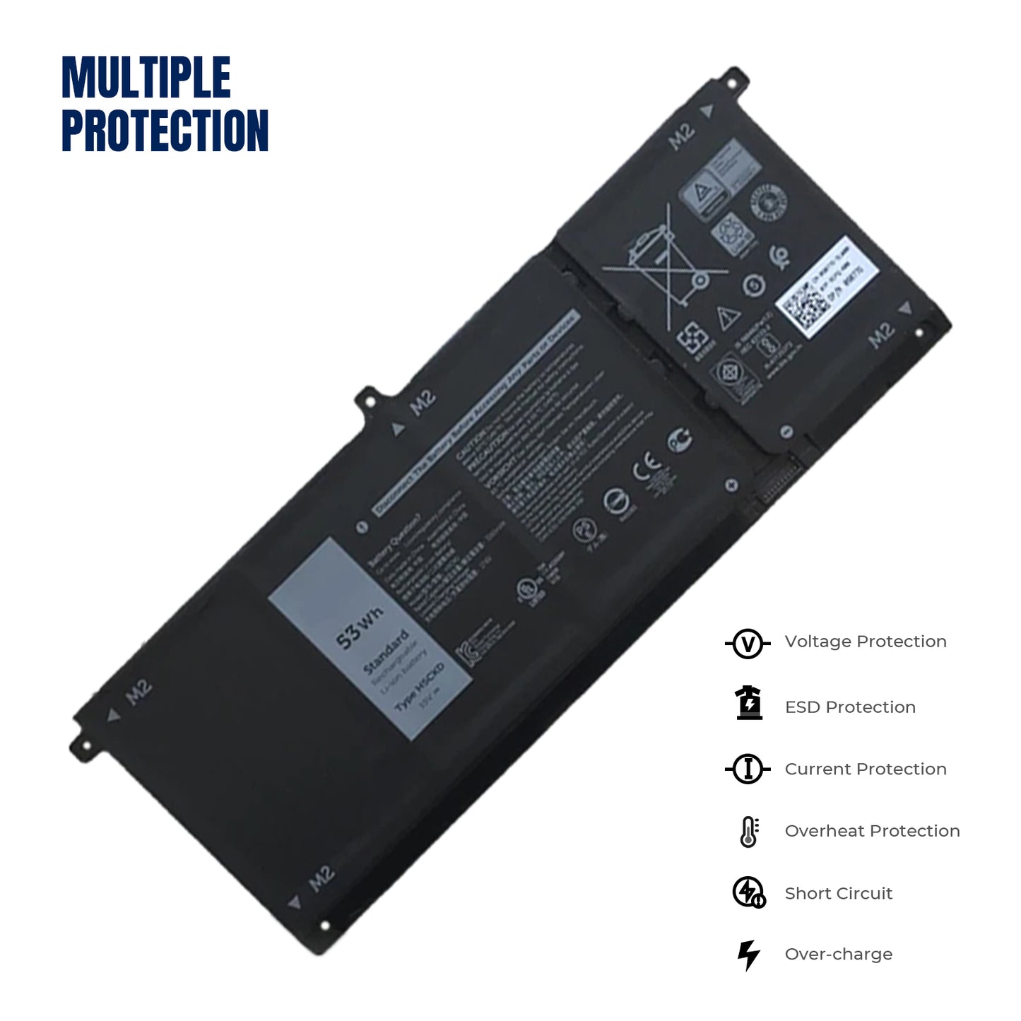 KELESY H5CKD Laptop Battery For Dell Latitude 3410 3510 Inspiron 5300 5401 5400 2-in-1 Vostro 14 5402 5501 5502 P129G JK6Y6