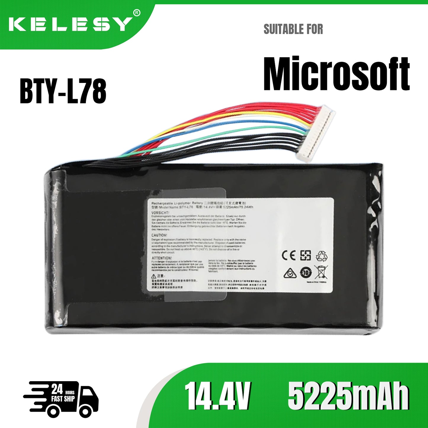 KELESY BTY-L78 New Laptop Battery For MSI GT62 GT62VR GT80 GT80S GT73 GT8GL552JX GL552 GL552V GL552VX GL552J GL552JW X55LM2H