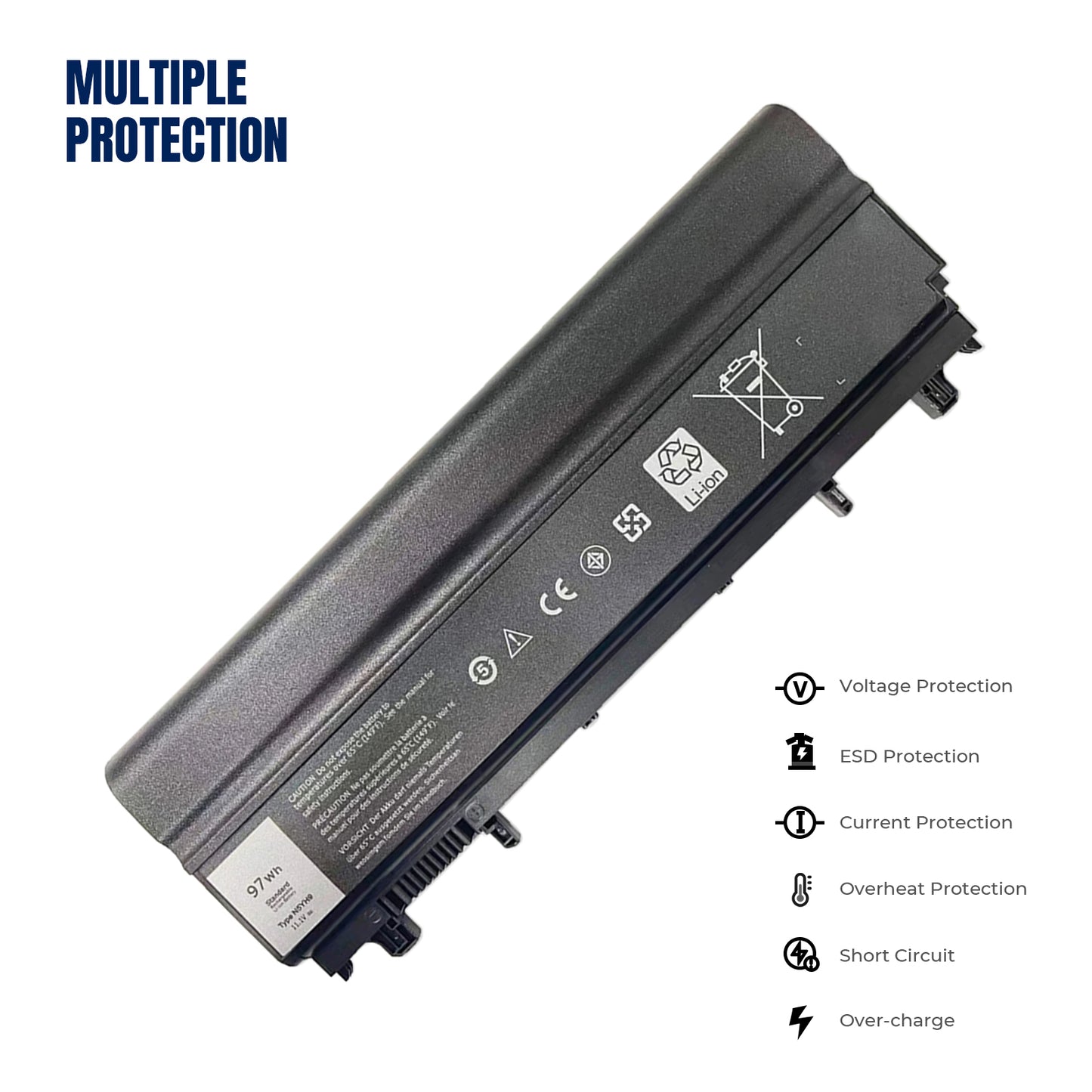 KELESY New N5YH9 Laptop Battery for DELL Latitude E5440 E5540 VJXMC VV0NF VVONF 0K8HC 7W6K0 CXF66 0K8HC 9CELL 11.1V 97WH