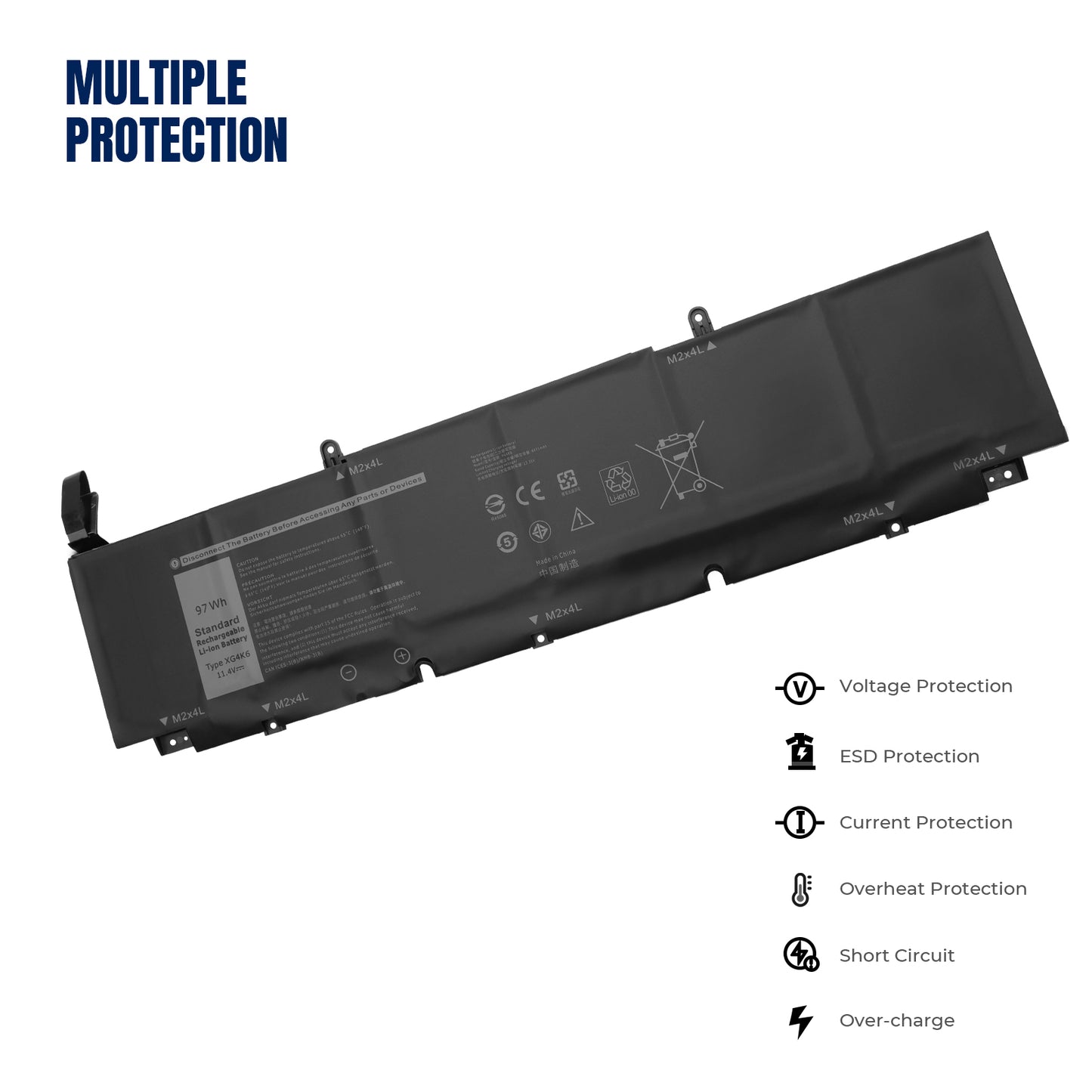 KELESY New Genuine Original XG4K6 11.4V 97Wh Laptop Battery for Dell XPS 17" 9700 01RR3 F8CPG Series