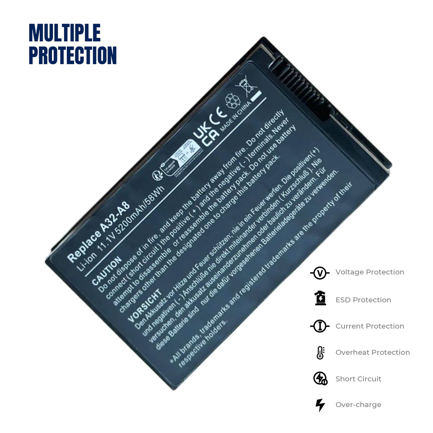 KELESY Batería de ordenador portátil para Asus A8, A8A, A8Dc, A8E, A8F, A8Fm, A8H, A8He, A8J, A8Jc, A8Je, A8Jm, A8Jp, A8Jr