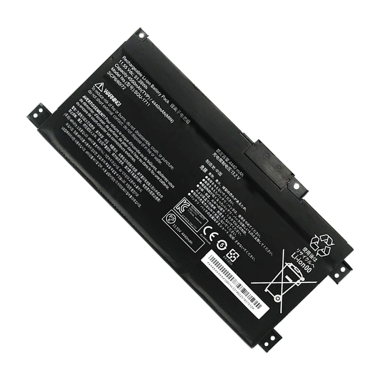 KELESY SQU-1711 SQU-1718 11.55V 51.28WH 4550mAh Laptop Battery For ThundeRobot 911 911 Air 911ME 911MT 911S G7000M G8000M