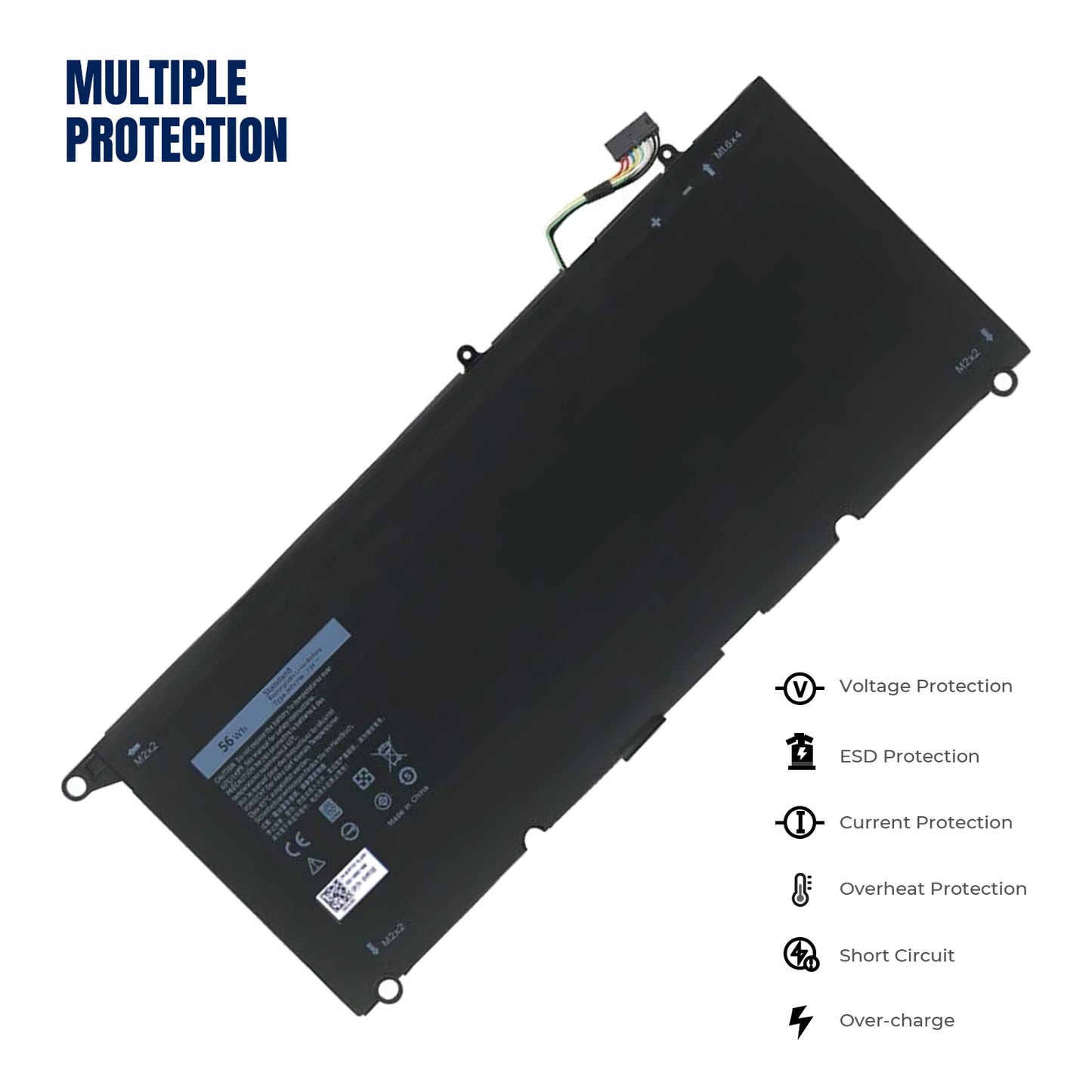 KELESY 90V7W JHXPY JD25G 090V7W Laptop Battery For Dell XPS 13 9343 XPS13 9350 13D-9343 P54G 0N7T6 5K9CP RWT1R 0DRRP 56WH