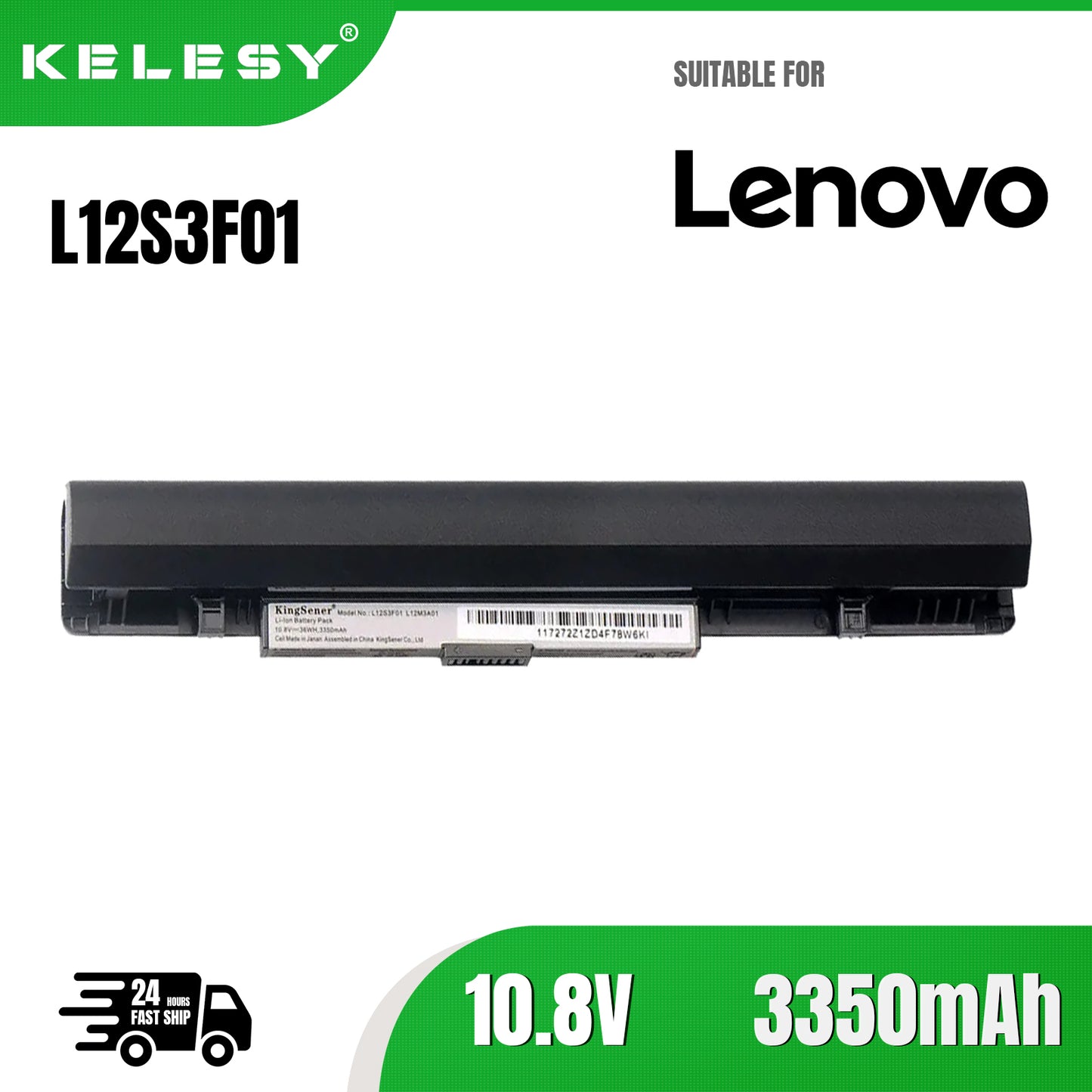 KELESY L12S3F01 L12M3A0110.8V 3350mAh Laptop Battery for Lenovo IdeaPad S210 S215 Touch S20-30 L12C3A01 L12M3A01