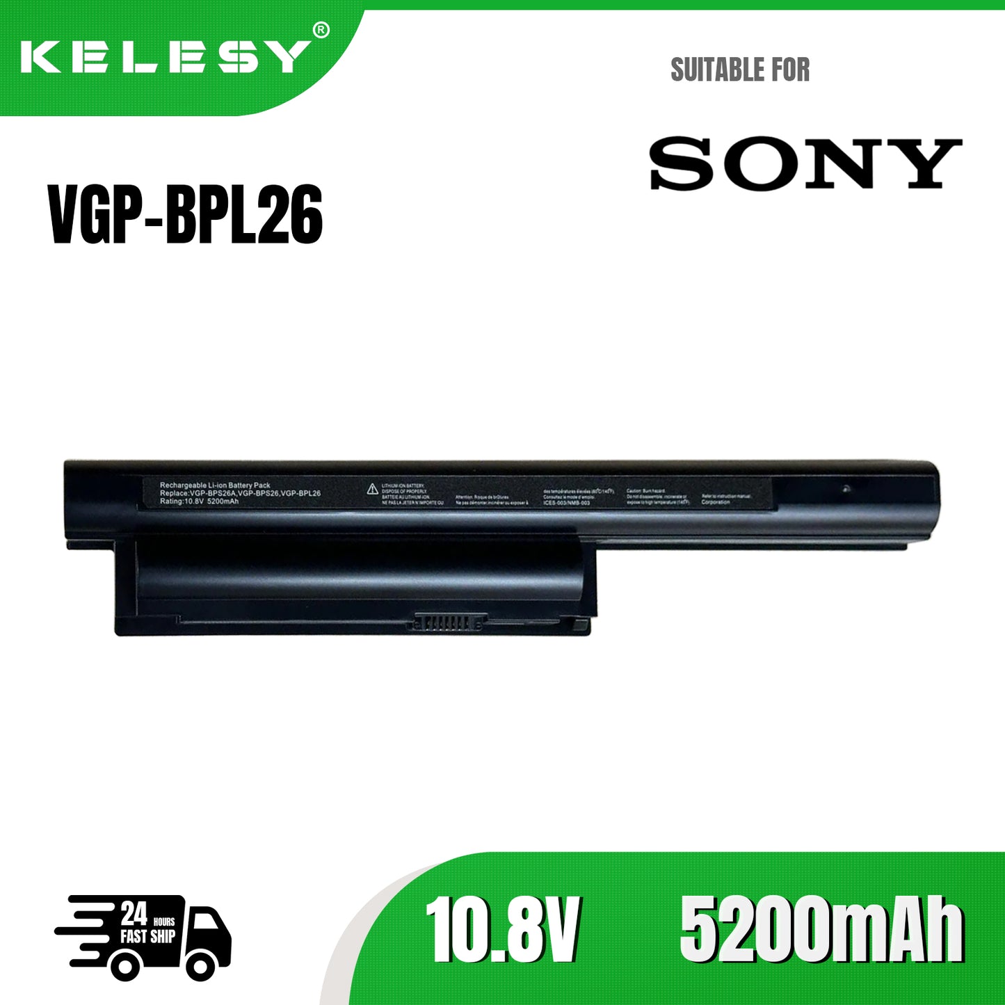 Портативная батарея KELESY для Sony Vaio bps26, VGP-BPL26, VGP-BPS26, VGP-BPS26A, SVE14A, SVE15, SVE17, vgp, bps26, VPC-CA, VPC-CB
