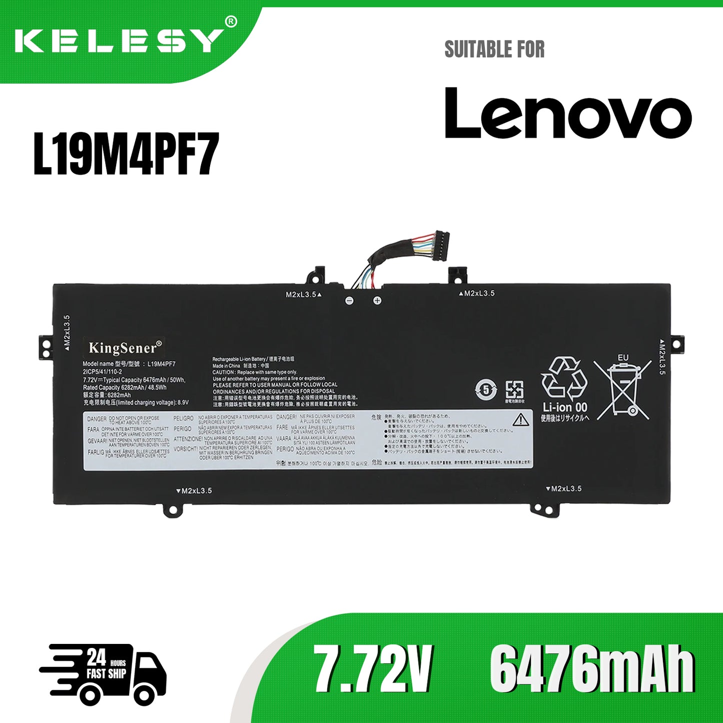 KELESY L19M4PF7 L19D4PF5 Battery For Lenovo YOGA 13S 2021 For Yoga 7 Carbon 13ITL5 Series 7.72V 6476mAh