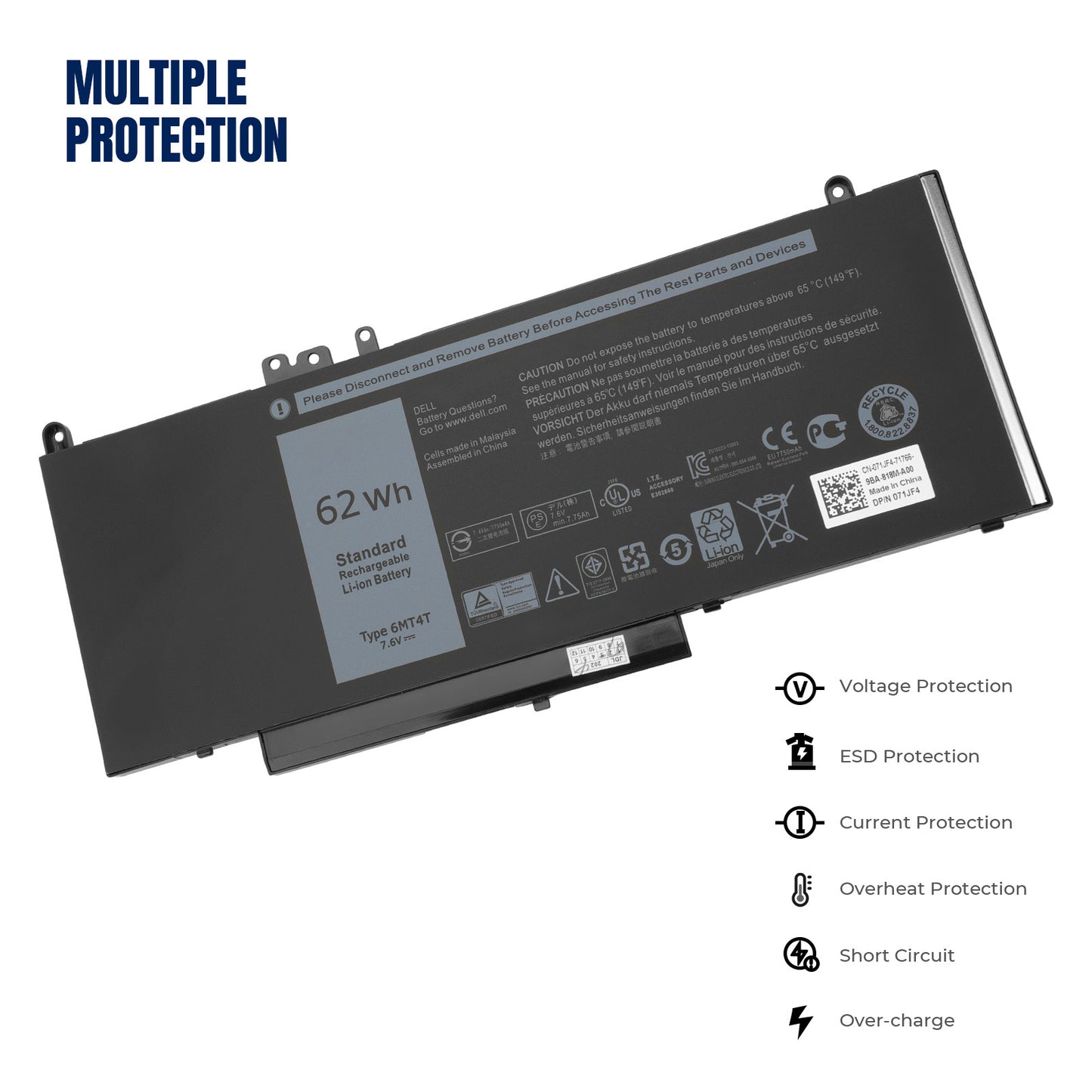 KELESY Neue Original 6MT4T 7,6 V Batterie Für DELL Latitude 14 5470 E5470 15 5570 E5570 15 3510 M3510 Laptop 7V69Y TXF9M 79VRK 07V69Y