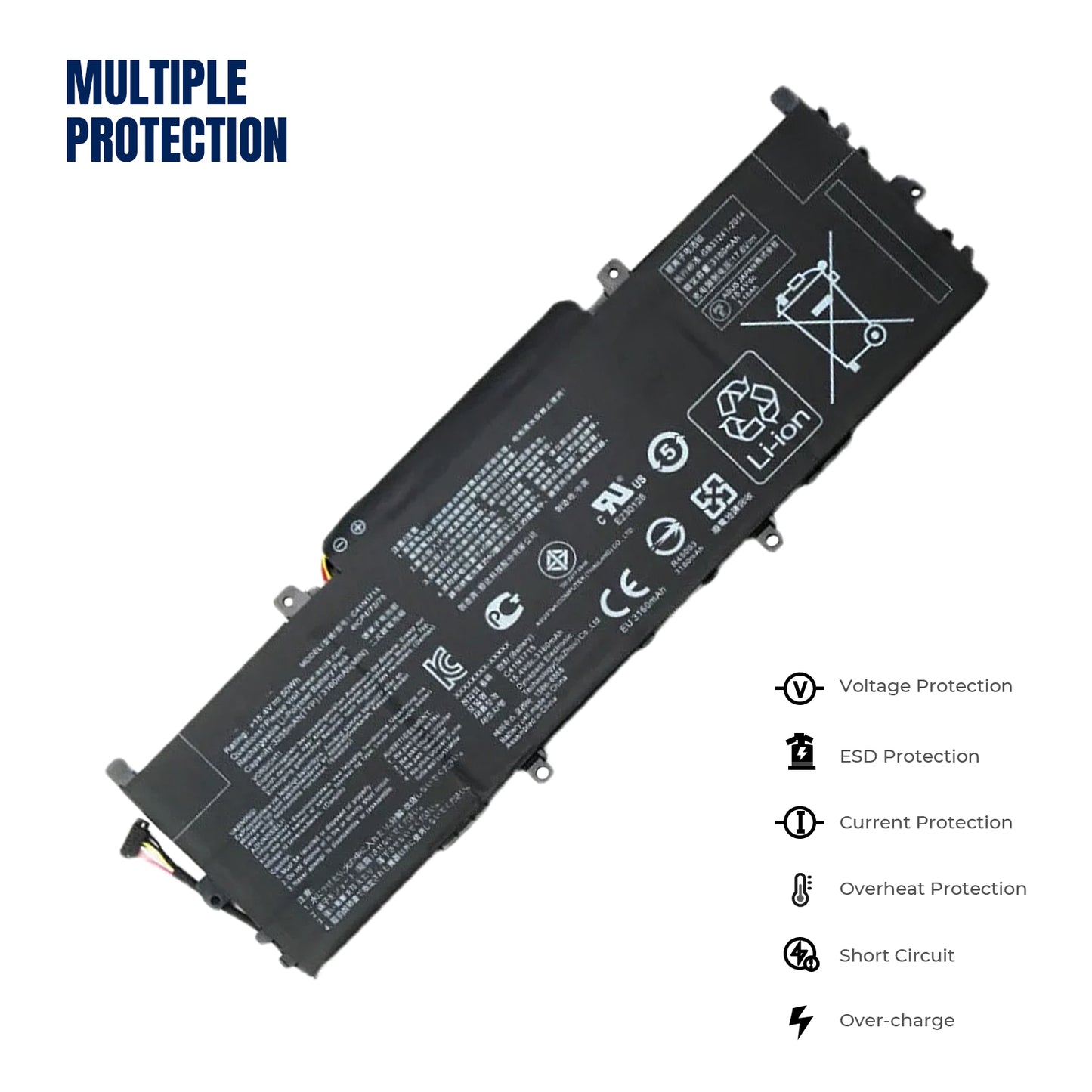 KELESY 15.4V 50WH C41N1715 Laptop Battery For Asus ZenBook 13 UX331FN-EG034T UX331UN UX331UA-EG170T U3100FN 0B200-02760000