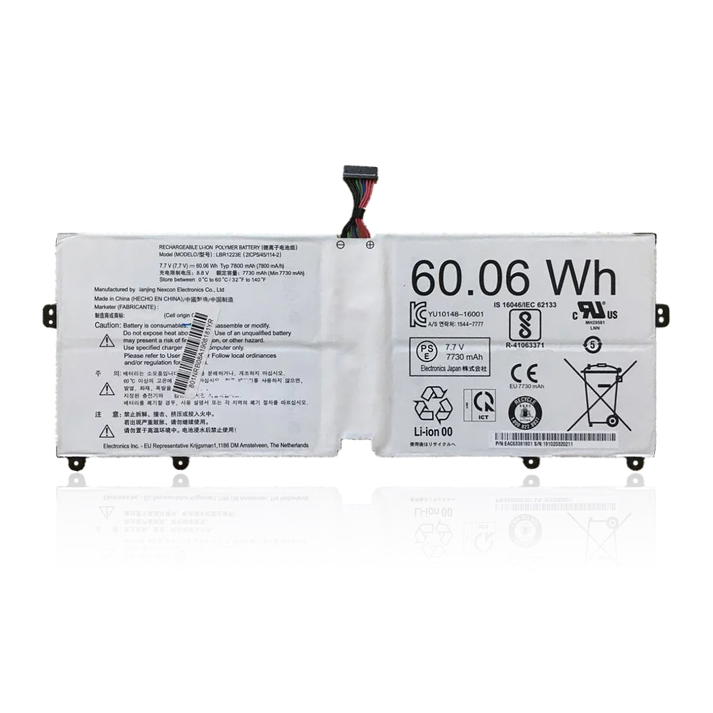 KELESY batería para ordenador portátil LBR1223E, 7,7 V, 60,06wh, para LG Gram 13Z970, 14Z970, 15Z970, 15Z975, 13Z970.G.AA53C