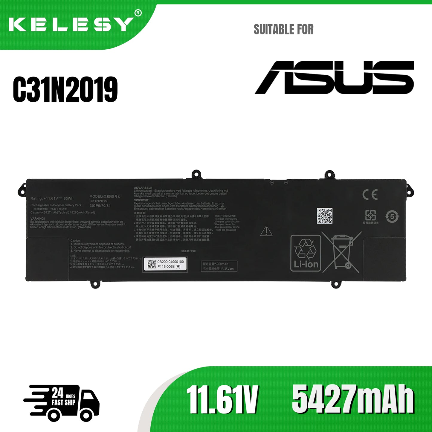 KELESY batería modelo C31N2019 C31N2019-1 para ordenador portátil, pieza de PC para ASUS VivoBook Pro 14X OLED M7400 15 OLED