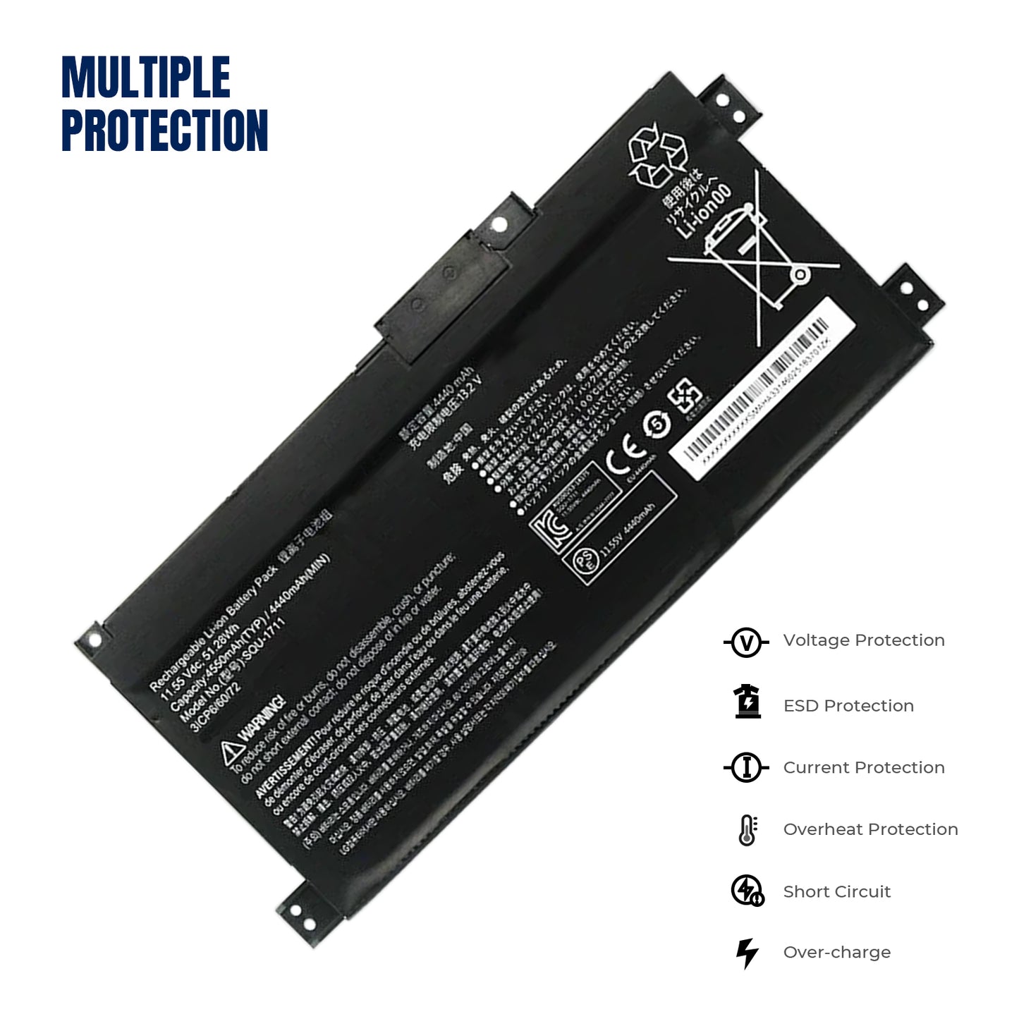 KELESY SQU-1711 SQU-1718 11.55V 51.28WH 4550mAh Laptop Battery For ThundeRobot 911 911 Air 911ME 911MT 911S G7000M G8000M