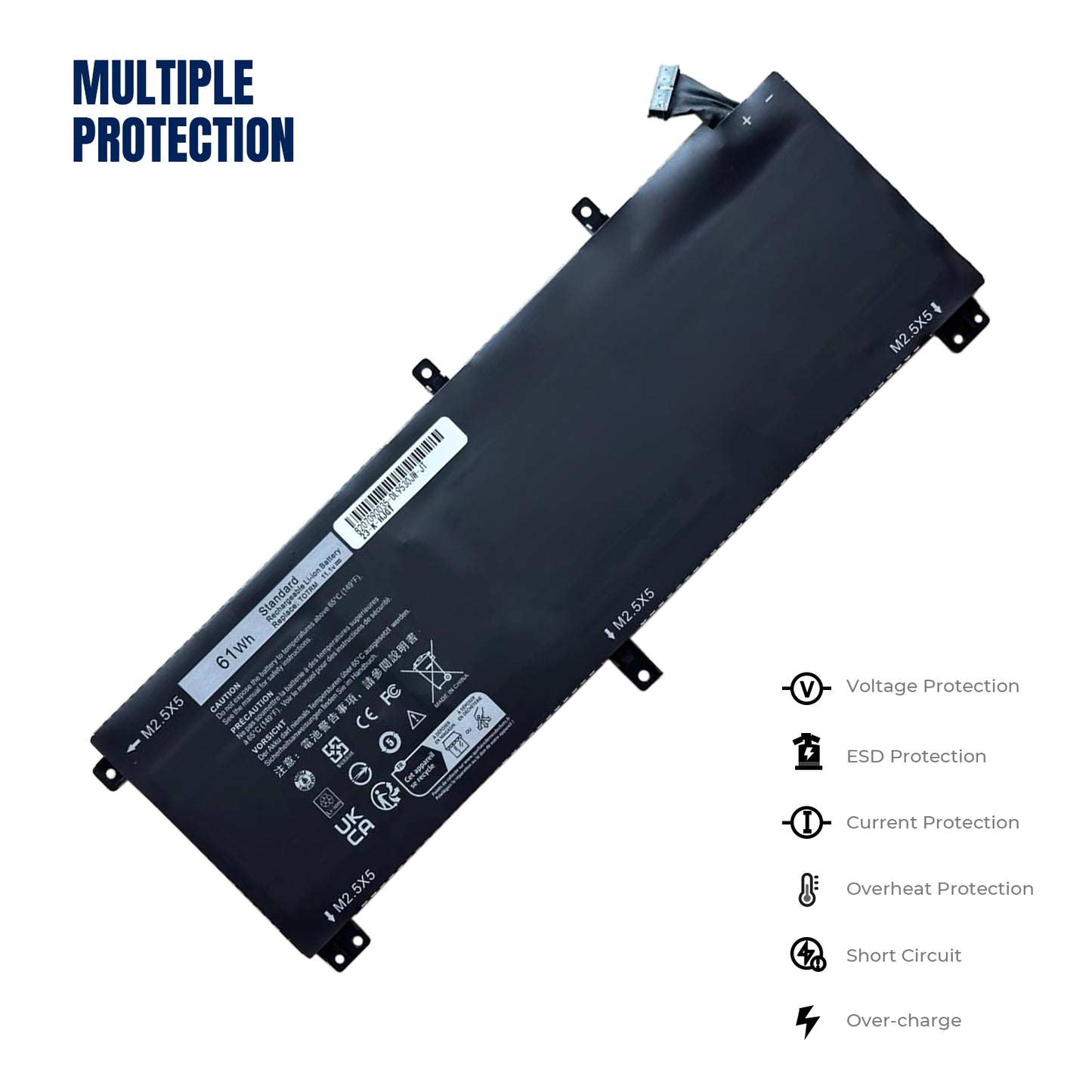 KELESY TOTRM T0TRM Laptop Battery for For Dell XPS 15 9530 Precision M3800 H76MV 7D1WJ 11.1V 61WH Free Tools