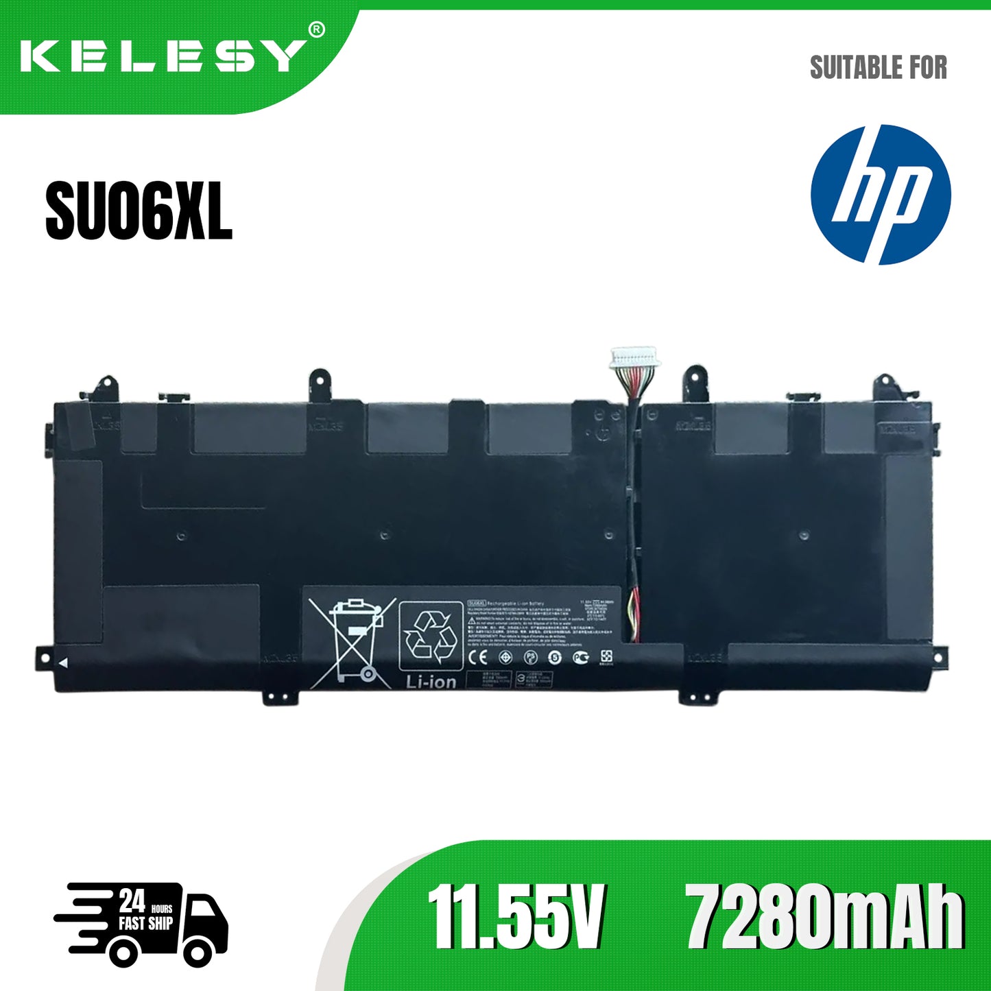 KELESY SU06XL battery for HP Spectre x360 15 DF0013DX DF0033DX DF0008CA DF1020CA HSTNN-DB8W L29184-005 84.08Wh/11.55V