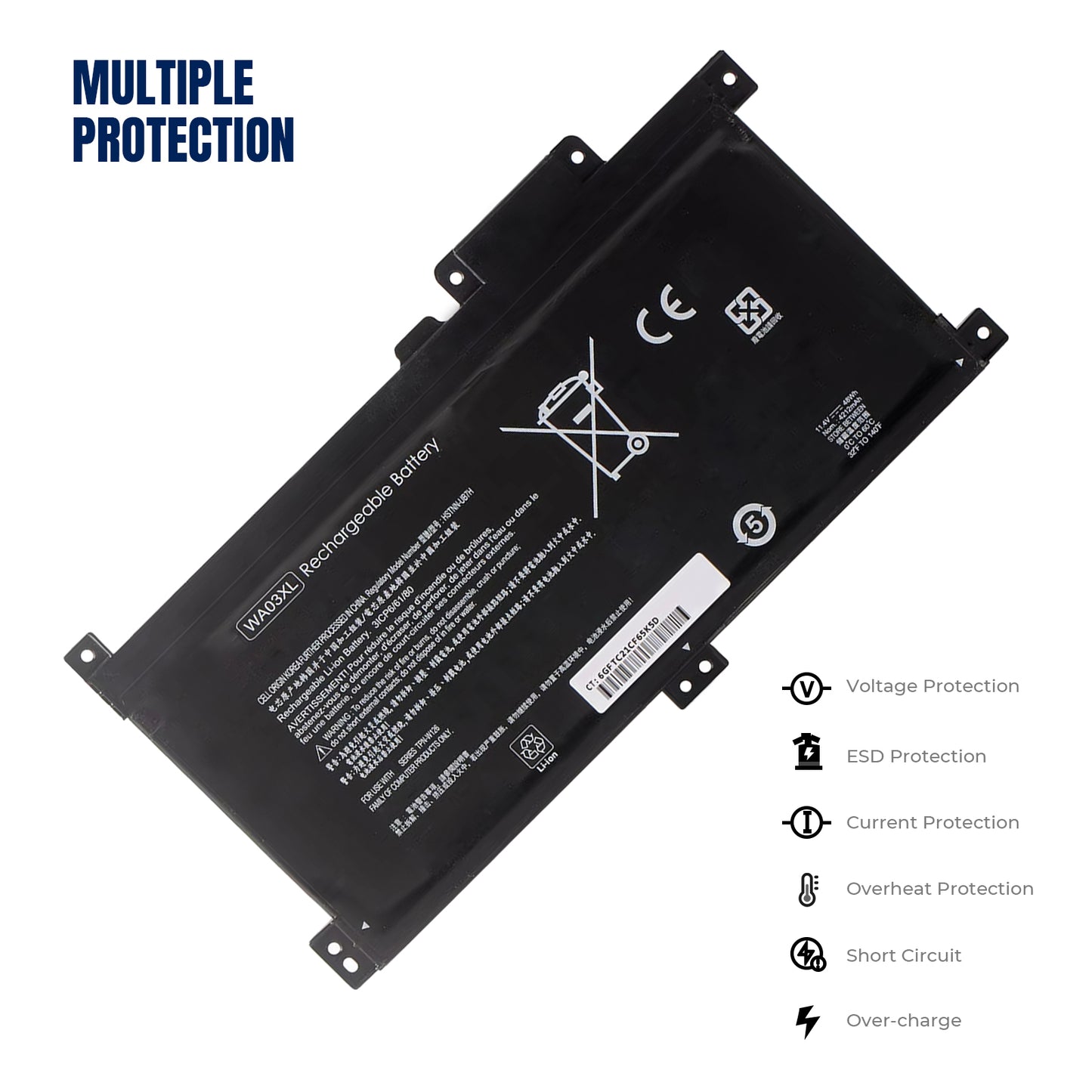 KELESY WA03XL 11.4V 48Wh оригинальный аккумулятор для ноутбука HP Pavilion X360 15-BR036TX HSTNN-LB7T HSTNN-UB7H 916812-855