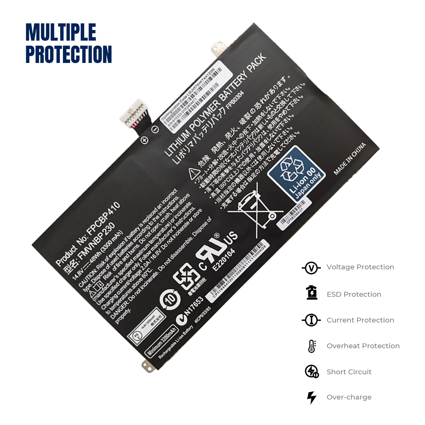 KELESY Batería de ordenador portátil FPCBP410 FMVNBP230 FPB0304 para Fujitsu LifeBook U554 U574 UH554 UH574 Series 14,8 V