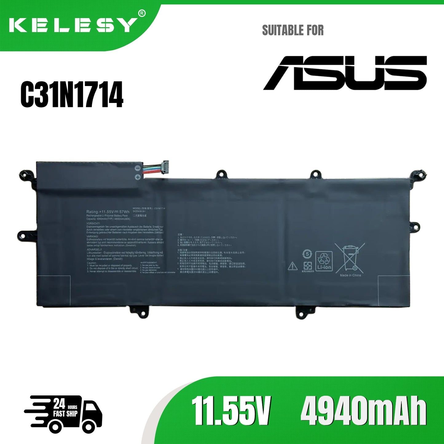 KELESY C31N1714 Battery for ASUS ZenBook Flip 14 UX461UA UX461UN UX461FA UX461 UX461UN UX461FN C31N1714
