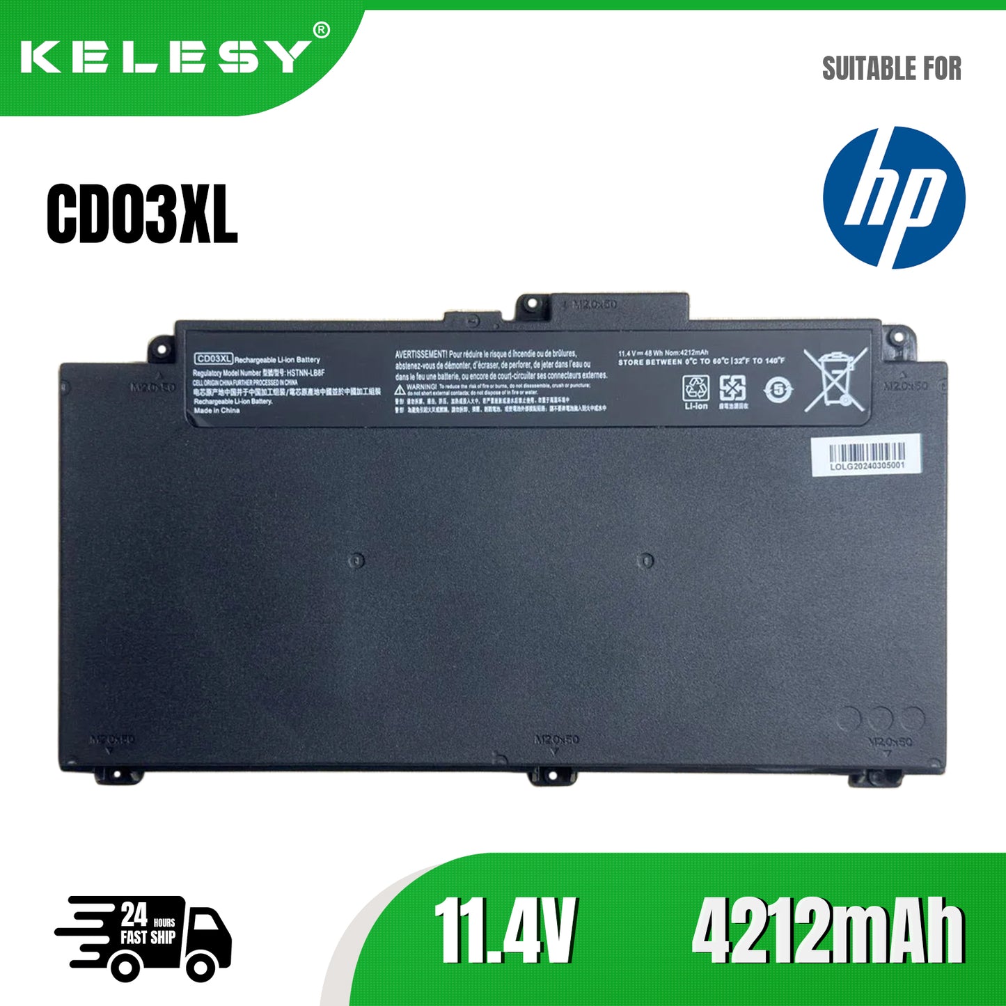 KELESY CD03XL Laptop Battery For HP ProBook 640 G4/645 G4/650 G4/640 G5/650 G5/650 G7 HSTNN-UB7K HSTNN-LB8F HSTNN-IB813 48Wh