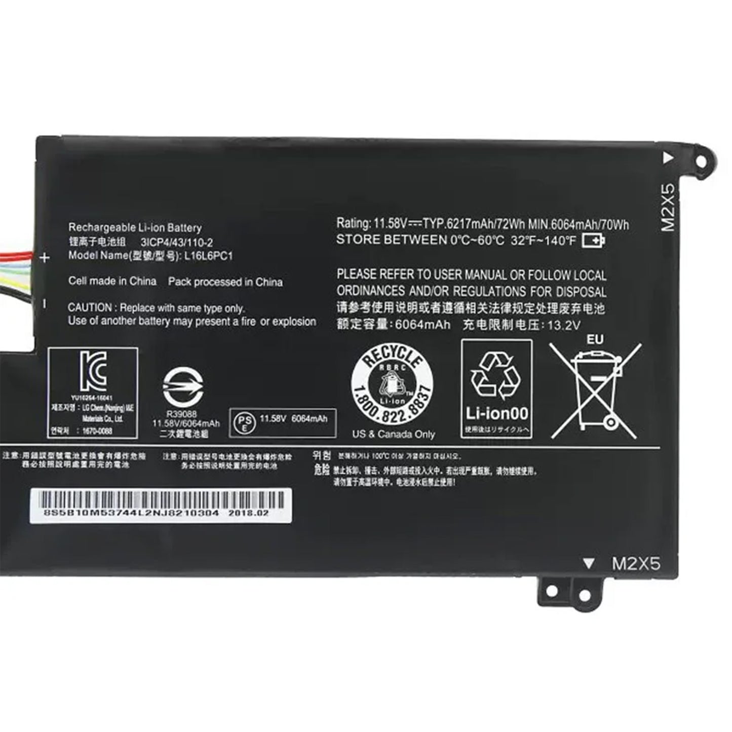 KELESY new L16L6PC1 L16C6PC1 Laptop Battery for Lenovo Yoga 720 720-15 720-15Ikb Series Notebook L16M6PC1 11.58V 6217mAh