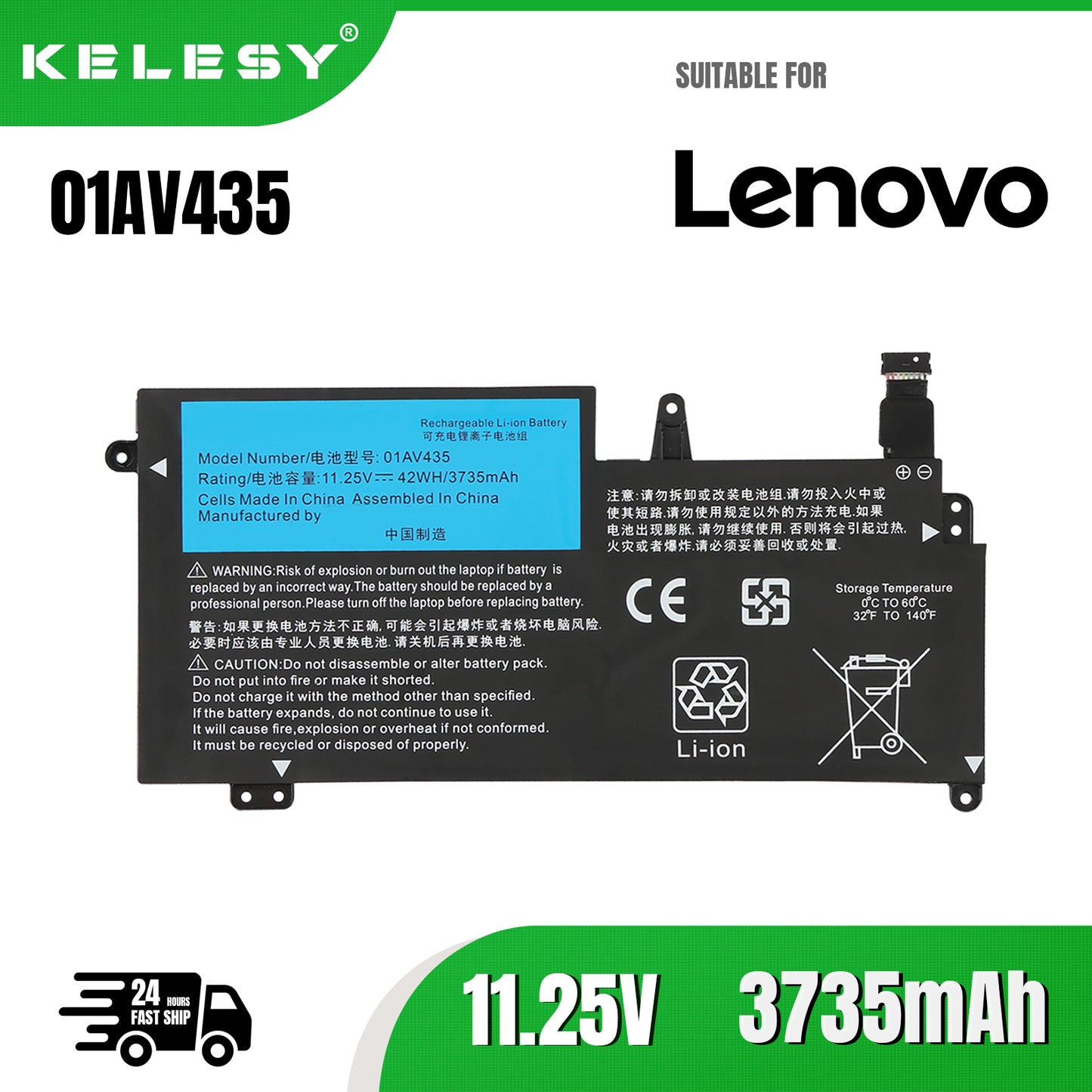 KELESY NEW Original Laptop Battery For Lenovo 13 G2 S2 13.3" 01AV435 01AV400 01AV401 01AV435 01AV437