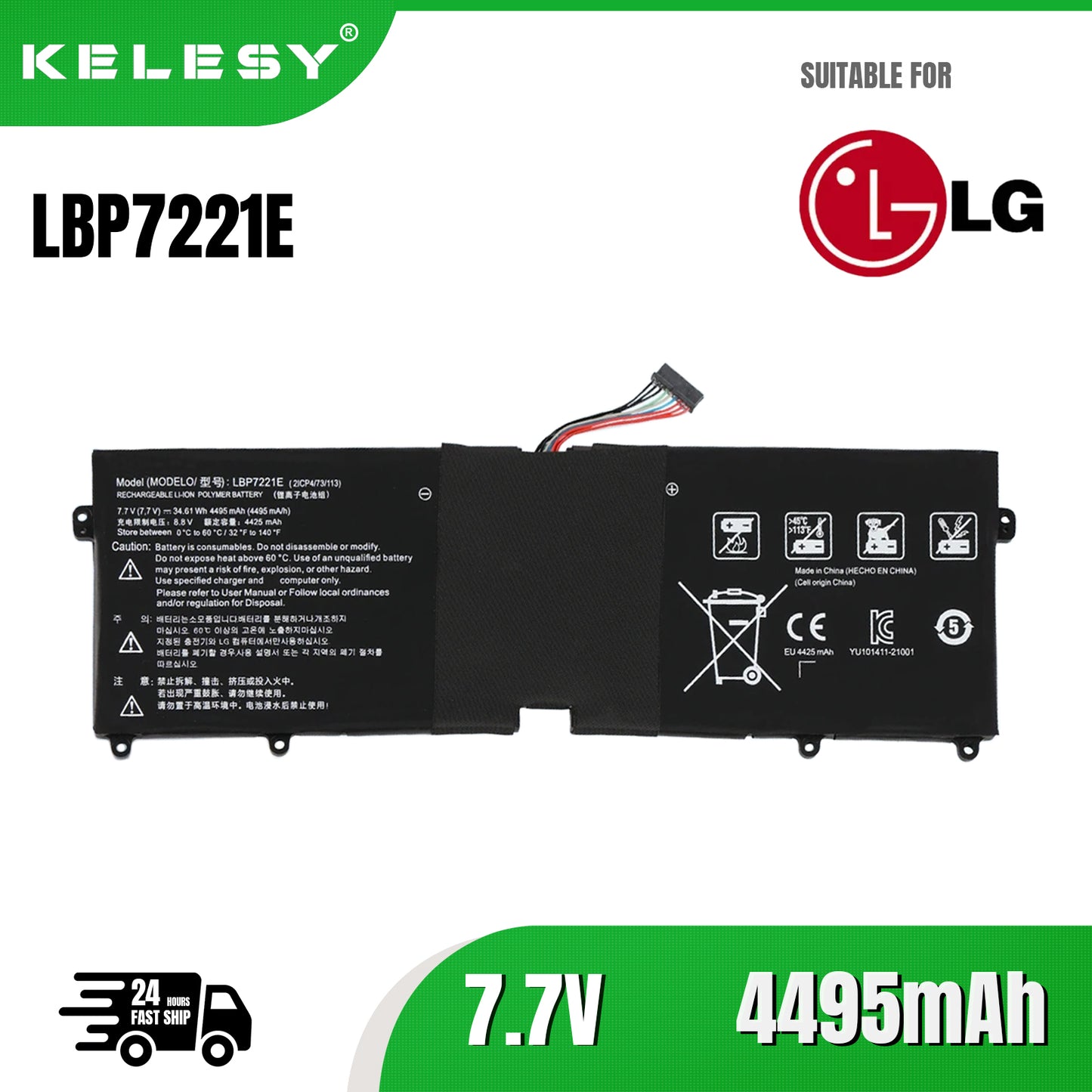 KELESY Batería LBP7221E para LG Gram 13Z940, 14Z950, 13ZD940, 15ZD950, 14Z960, 15Z960, 15ZD970, 15Z975