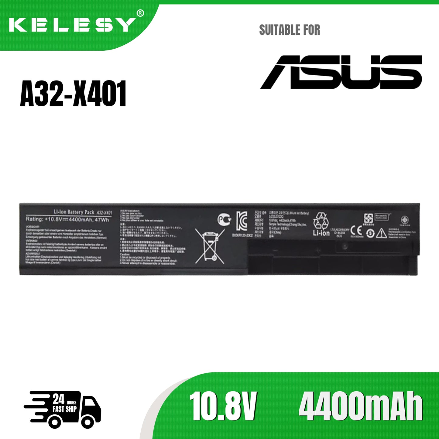KELESY Battery for Asus X301A X301U X401 X401A X401U X501 X501A X501U A31-X401 A32-X401 A41-X401 A42-X401 6cell Battery for Asus