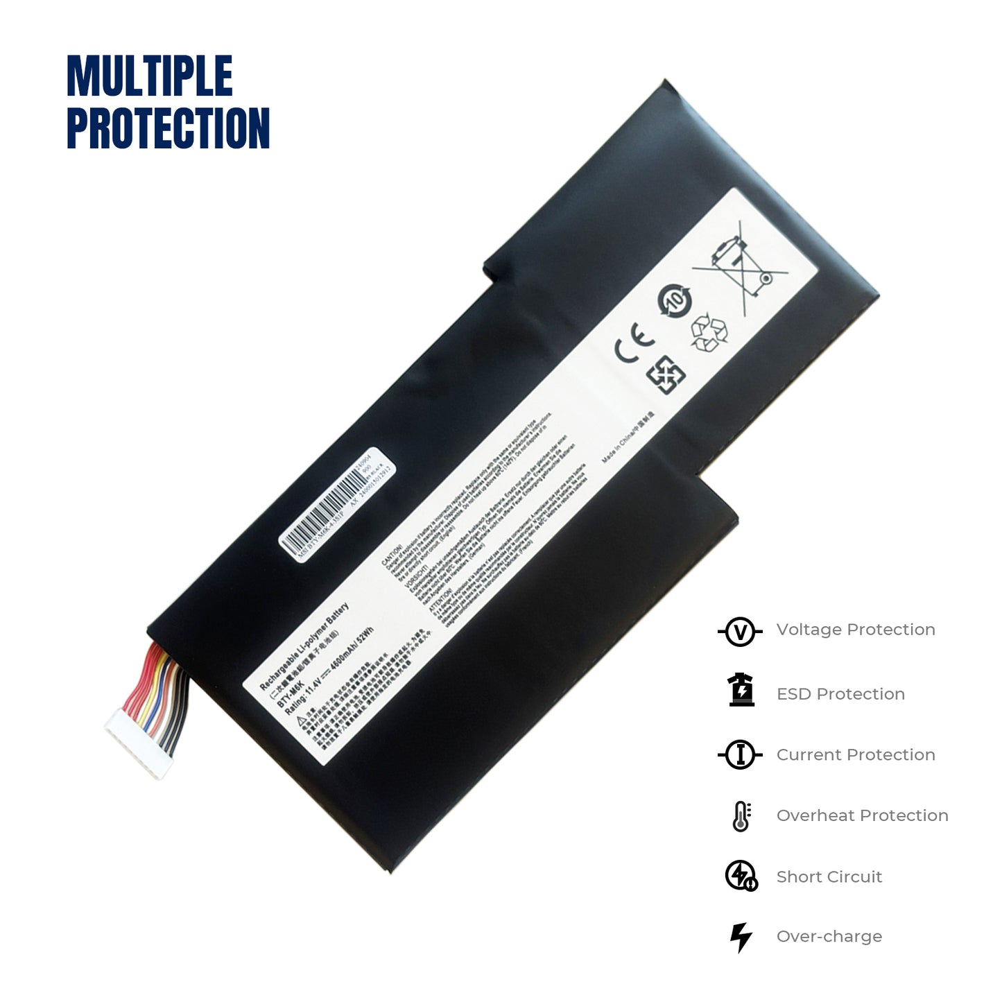 KELESY BTY-M6K For MSI GF63 GF65 GF75 Thin 8RC 8RD 9SC MS-17B4 MS-16K3 Bravo 15 17 Series Laptop Battery 11.4V 52.4Wh 4600mAh