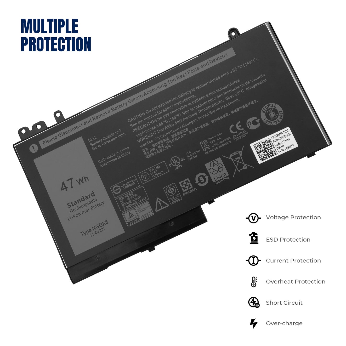 Аккумулятор KELESY NGGX5 для DELL LatitudeE5270 E5470 M3510 E5570 E5550 E5570 JY8D6 954DF 0RDRH9 11.4v 47Wh перезаряжаемый аккумулятор