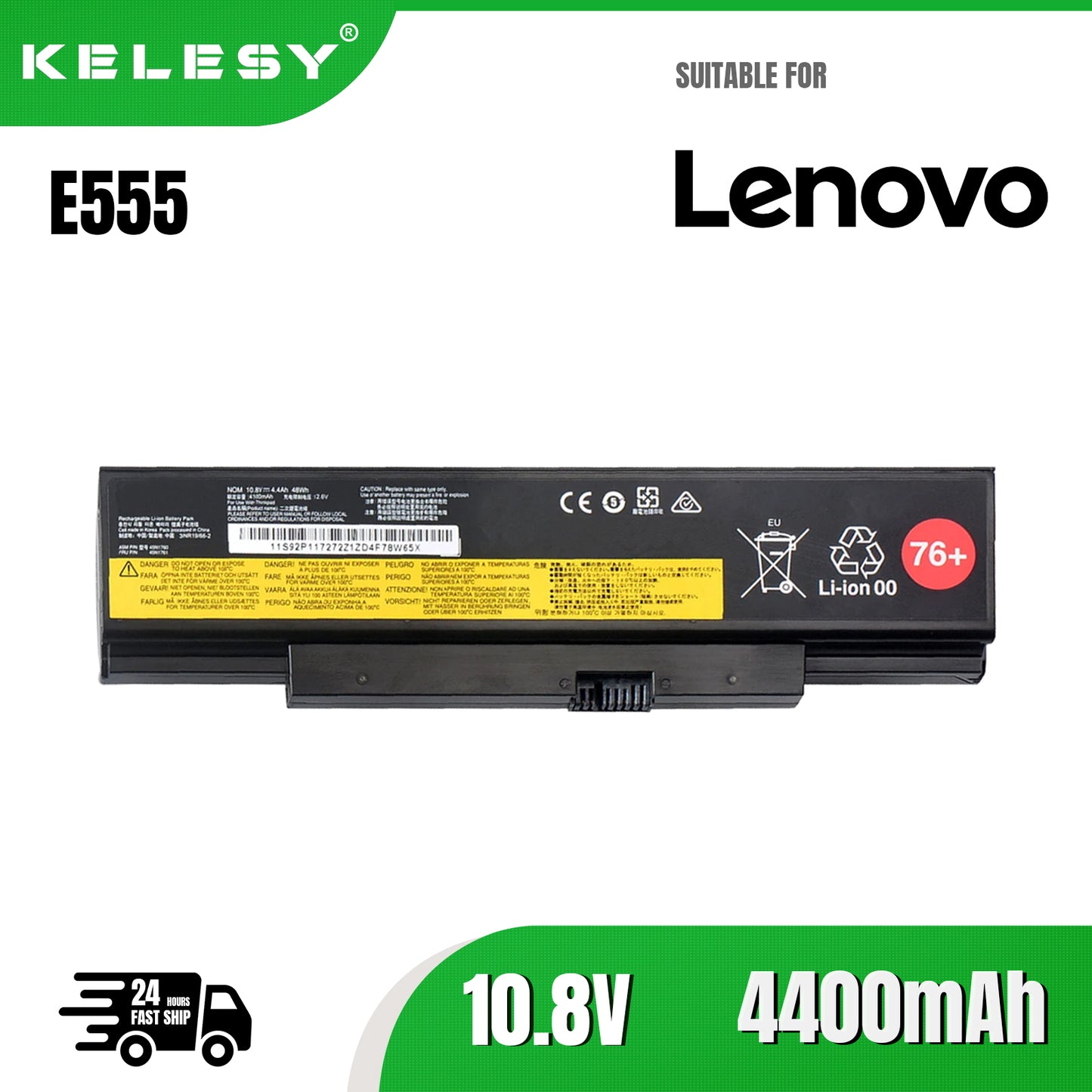 KELESY 45N1762 76+ Laptop Battery Compatible with Lenovo ThinkPad (Edge) E550 E550c E555 E560 E565 45N1758 45N1759 45N1760 45N1763