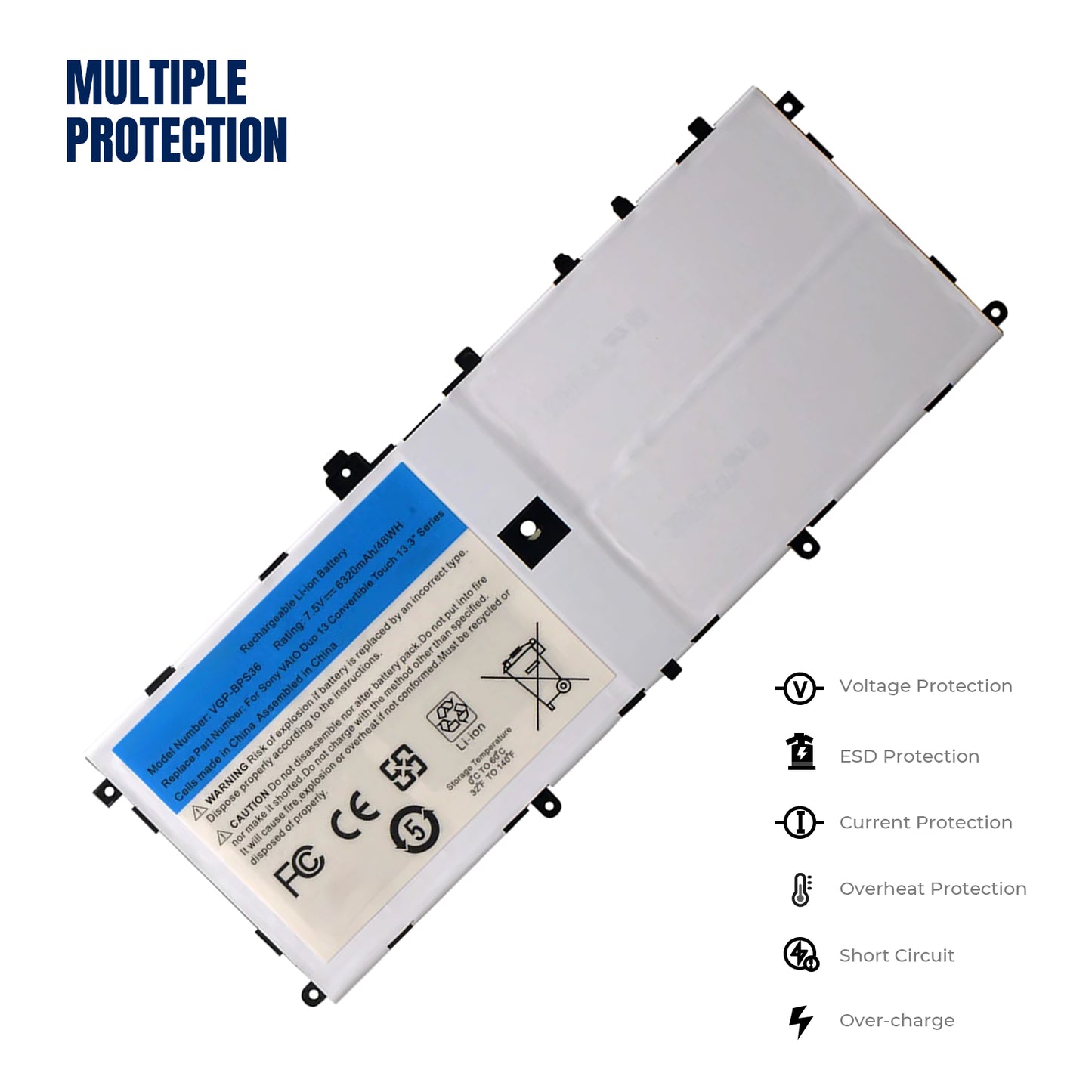 KELESY Batería de VGP-BPS36 BPS36 para SONY Vaio Duo 13 Convertible Touch, 13,3 ", SVD13211CG, SVD1323YCGW, SVD132A14L