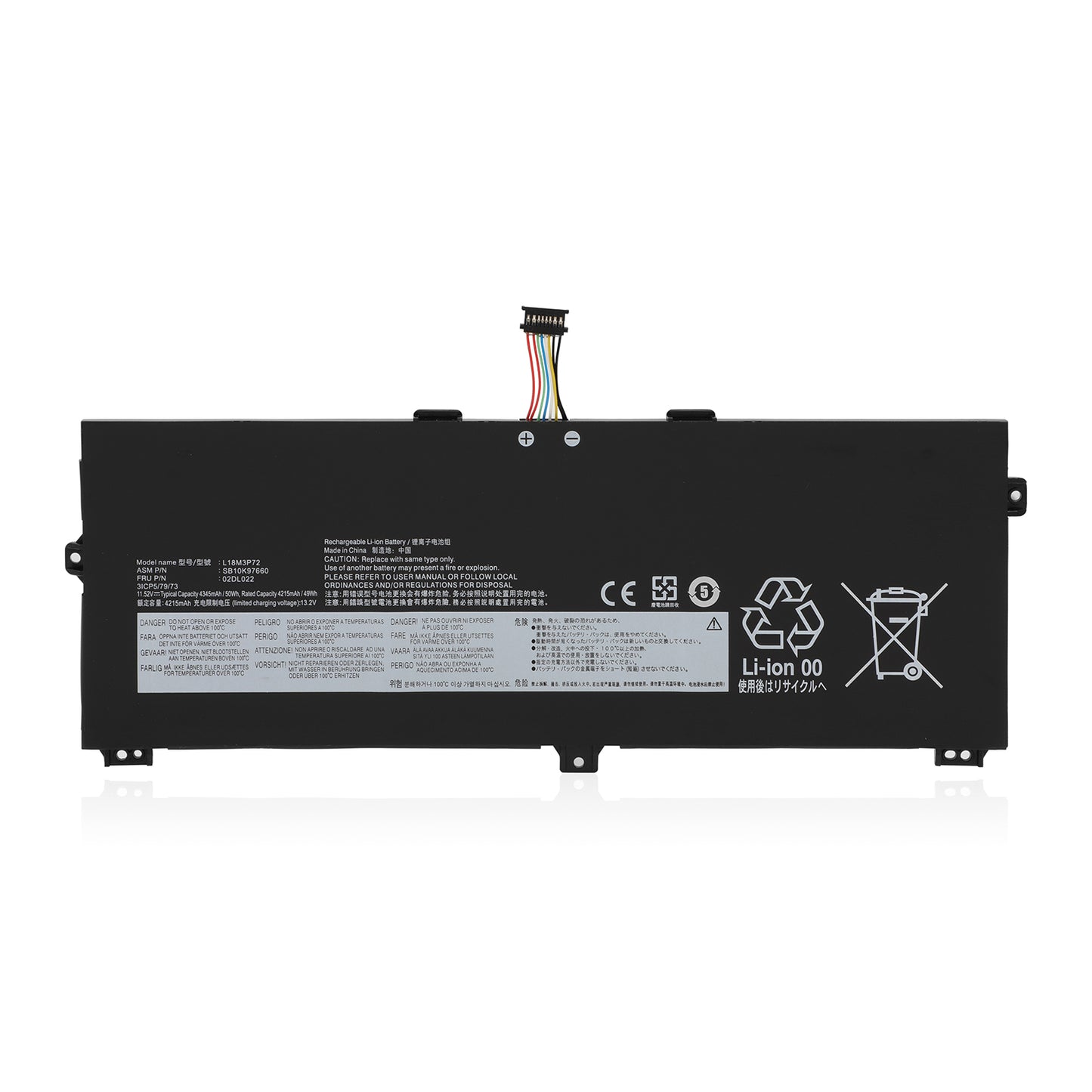 KELESY Original L18M3P72 Laptop Battery For Lenovo ThinkPad X390 Yoga X13 Series L18L3P72 02DL022 02DL021 02HM SB10K97659