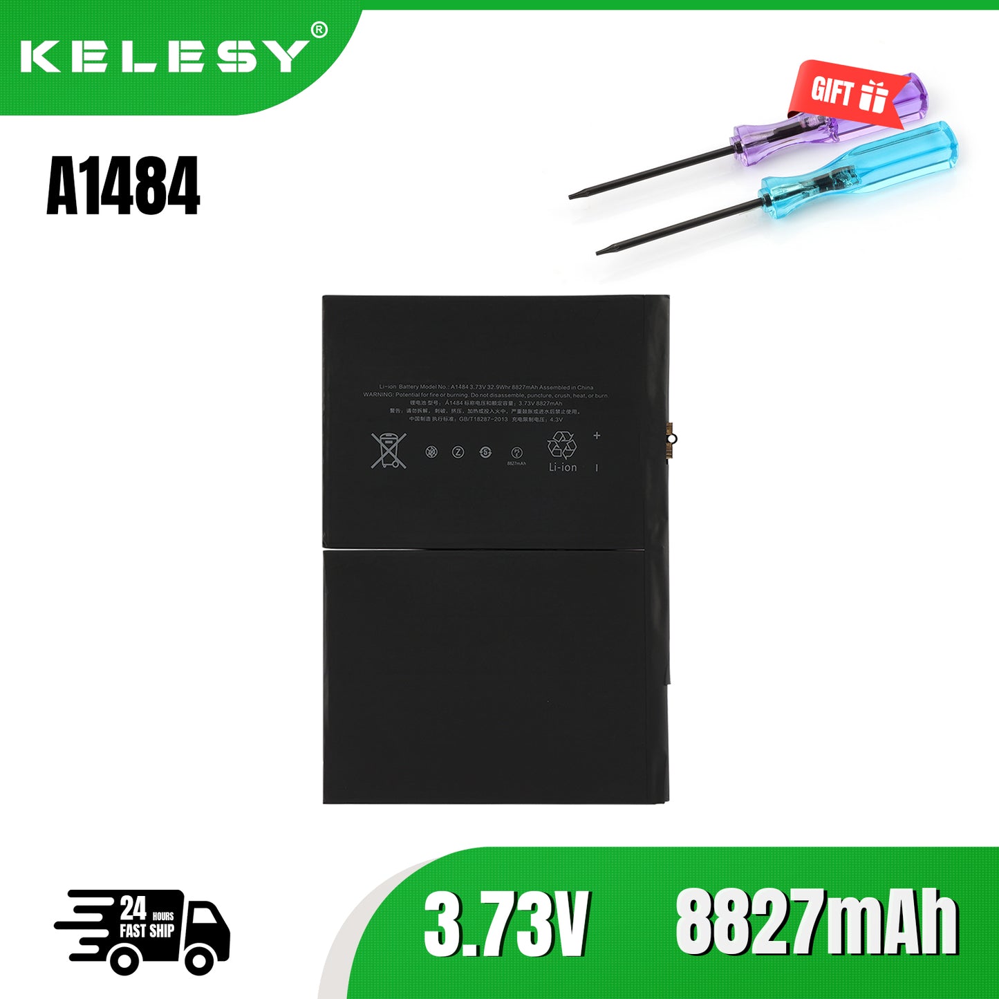 KELESY A1484 3.73V 32.9Whr 8827mAh Tablet Battery For iPad Air 1 iPad/5/6/7/8/9 A1474 A1475 A1476 A1822 A1823 A1893 A1954 A2197