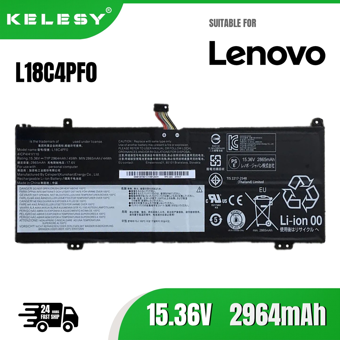 KELESY L18C4PF0 L18M4PF0 Laptop Battery For Lenovo ThinkBook 13S 14S 13S-IWL 13S-20R90071GE 14S-IWL 14S-20RM L18D4PF0