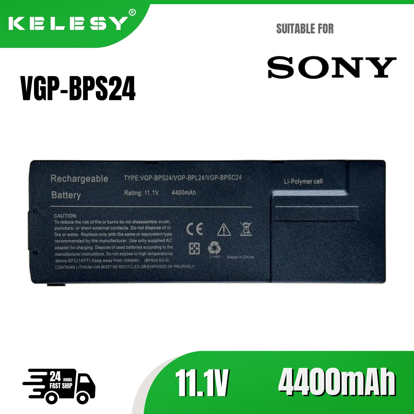 KELESY VGP-BPS24 de batería para ordenador portátil, para Sony VAIO SVS13 SVS13115 SVS13117 SVS13118 SVS13119 SVS13123 SVS13125
