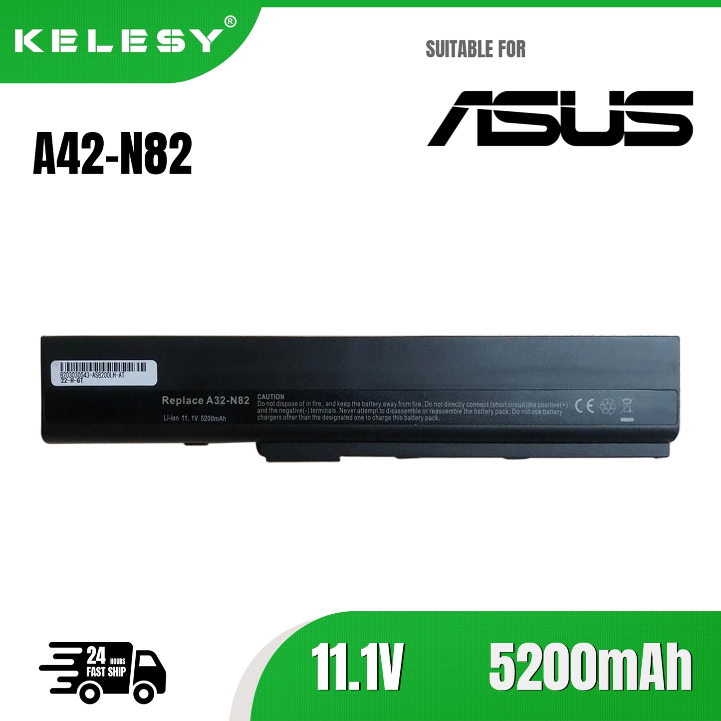 KELESY Laptop Battery for Asus N82 N82E N82EI N82J N82JQ N82JV A32-N82 A42-N82