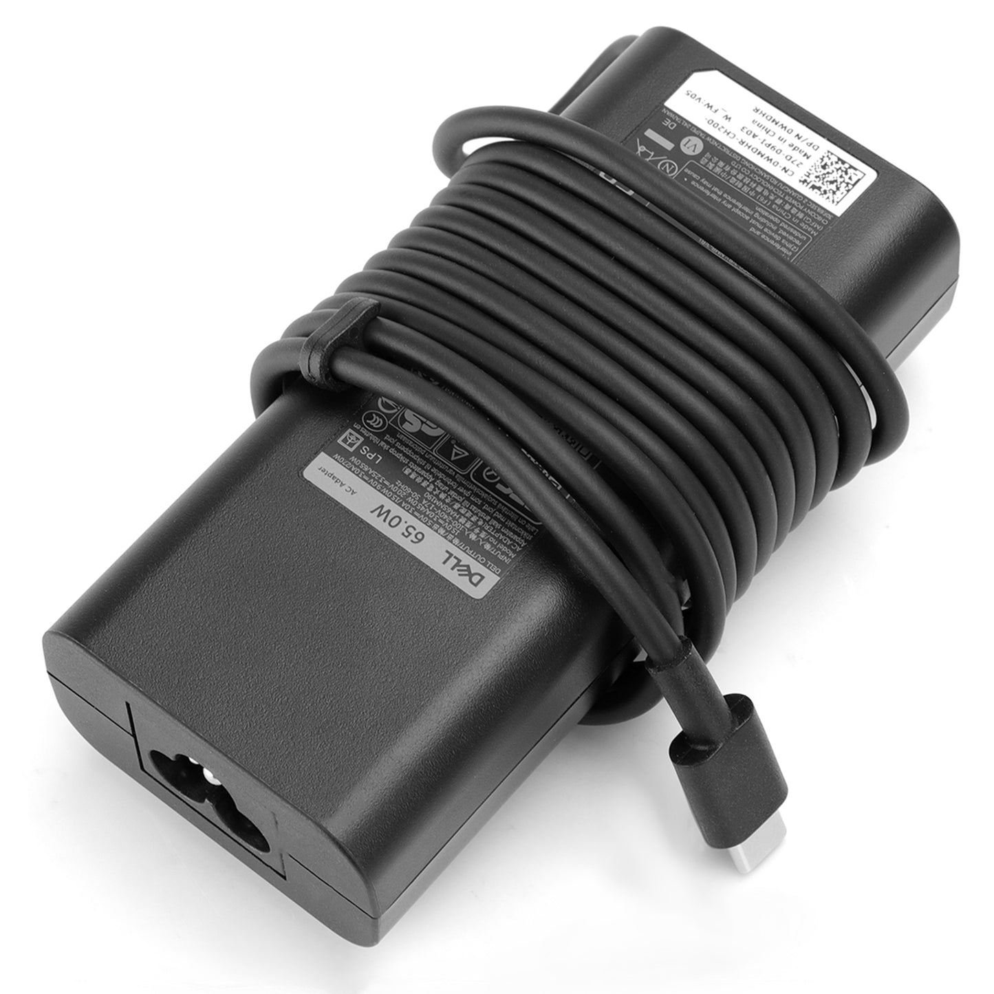 DELL Laptop AC Adapter for DELL 65W Type C Black Tip, HA65NM190