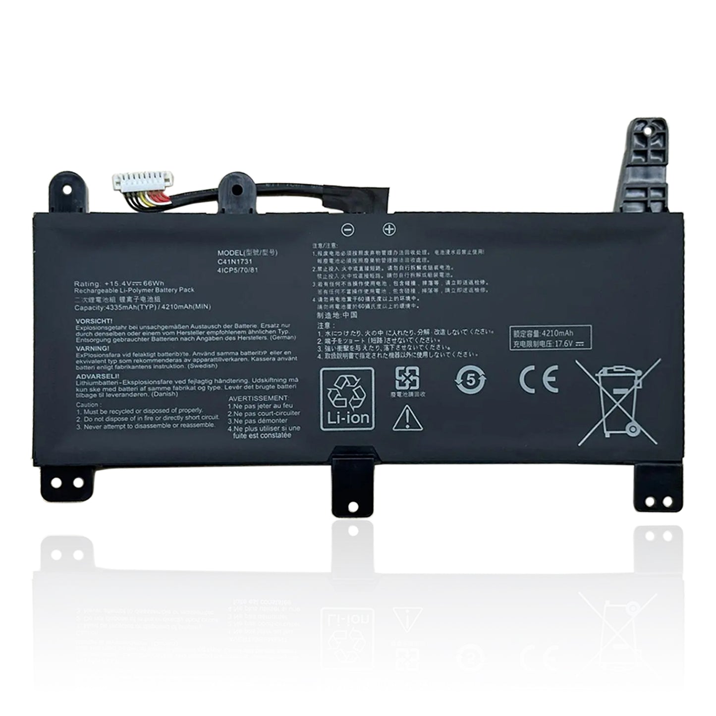 KELESY C41N1731 C41N1731-2 Laptop Battery For ASUS ROG Strix Gl704 GL504GM GL504GW GL504GS G515GV GL704GM 15.4V 66Wh