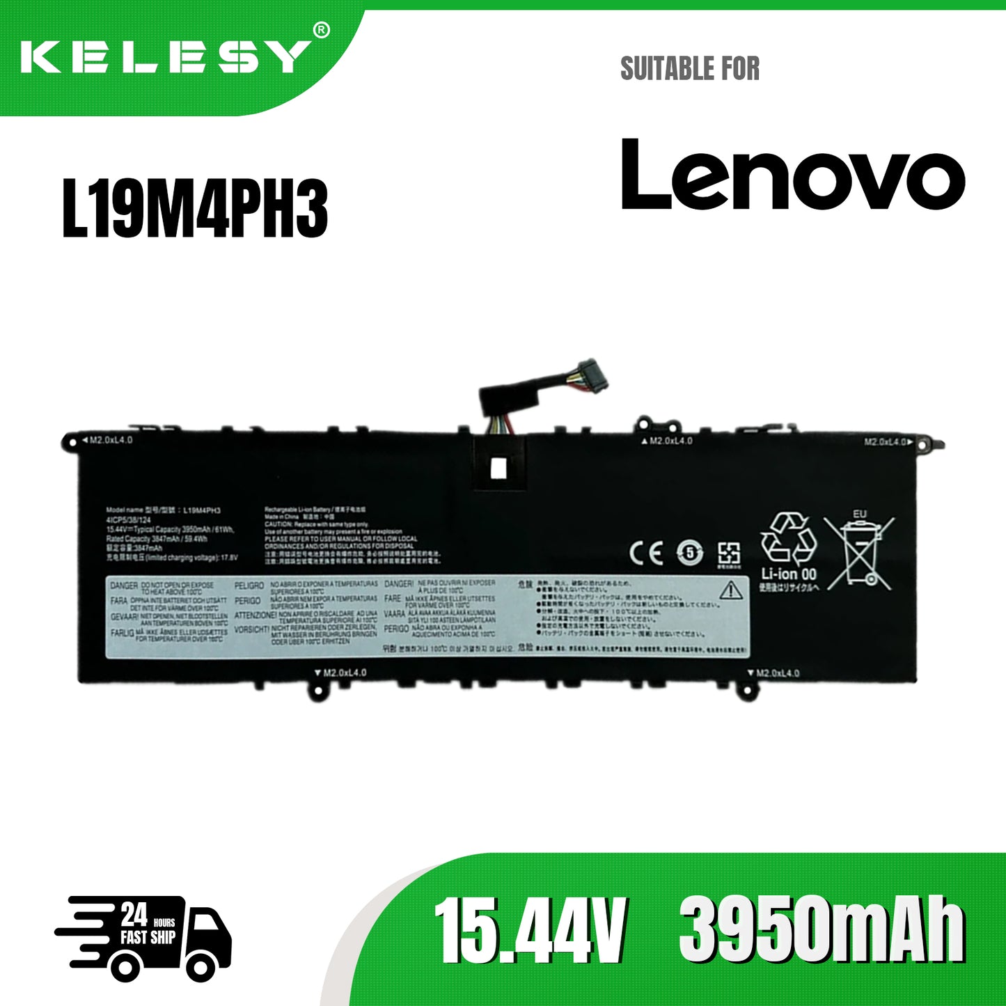 KELESY batería modelo L19M4PH3 para ordenador portátil, pieza de PC para Lenovo Ideapad Yoga Slim 7 Pro-14ARH5 Series L19D4PH3