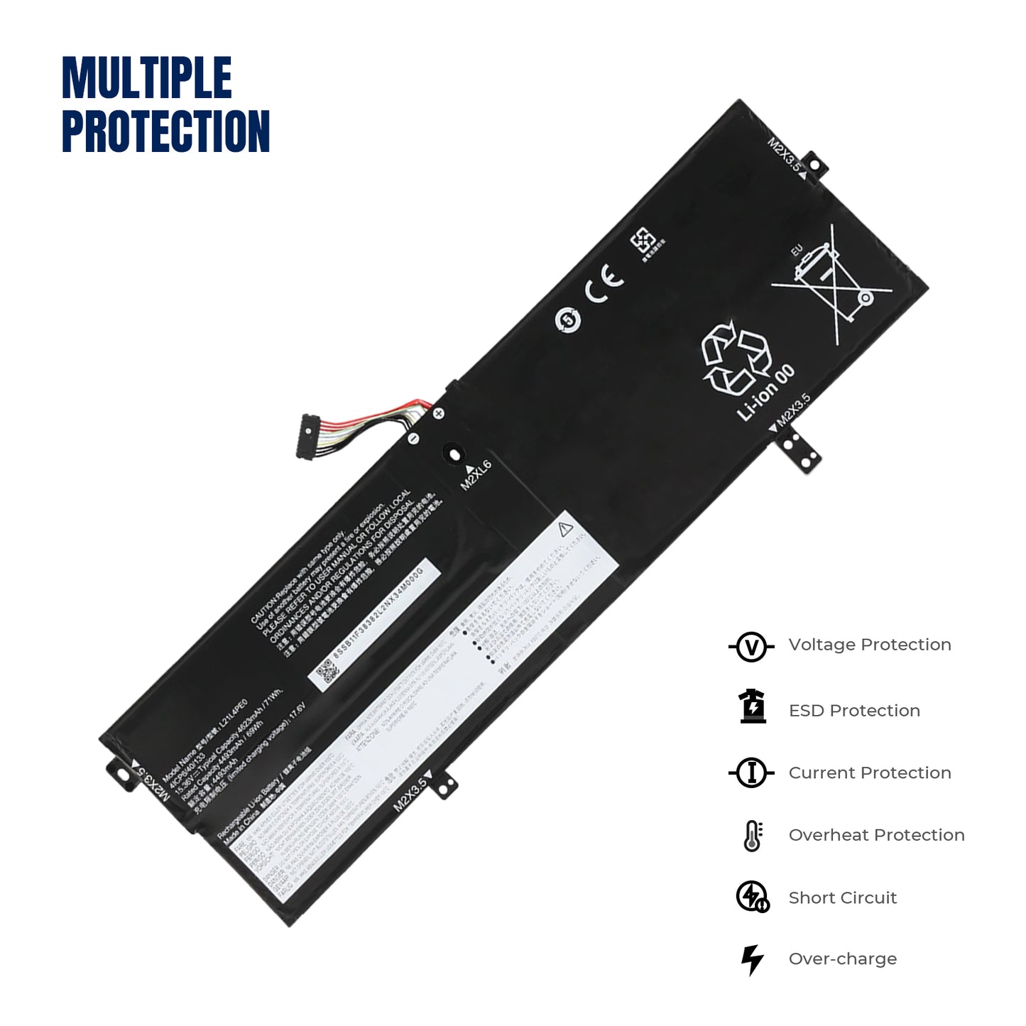 KELESY L21L4PE0 Laptop Battery For Lenovo Yoga 7-14IAL7 Series 82QE 82VD L21B4PE2 L21M4PE3 SB11F38382 5B11F38372 15.36V 71Wh