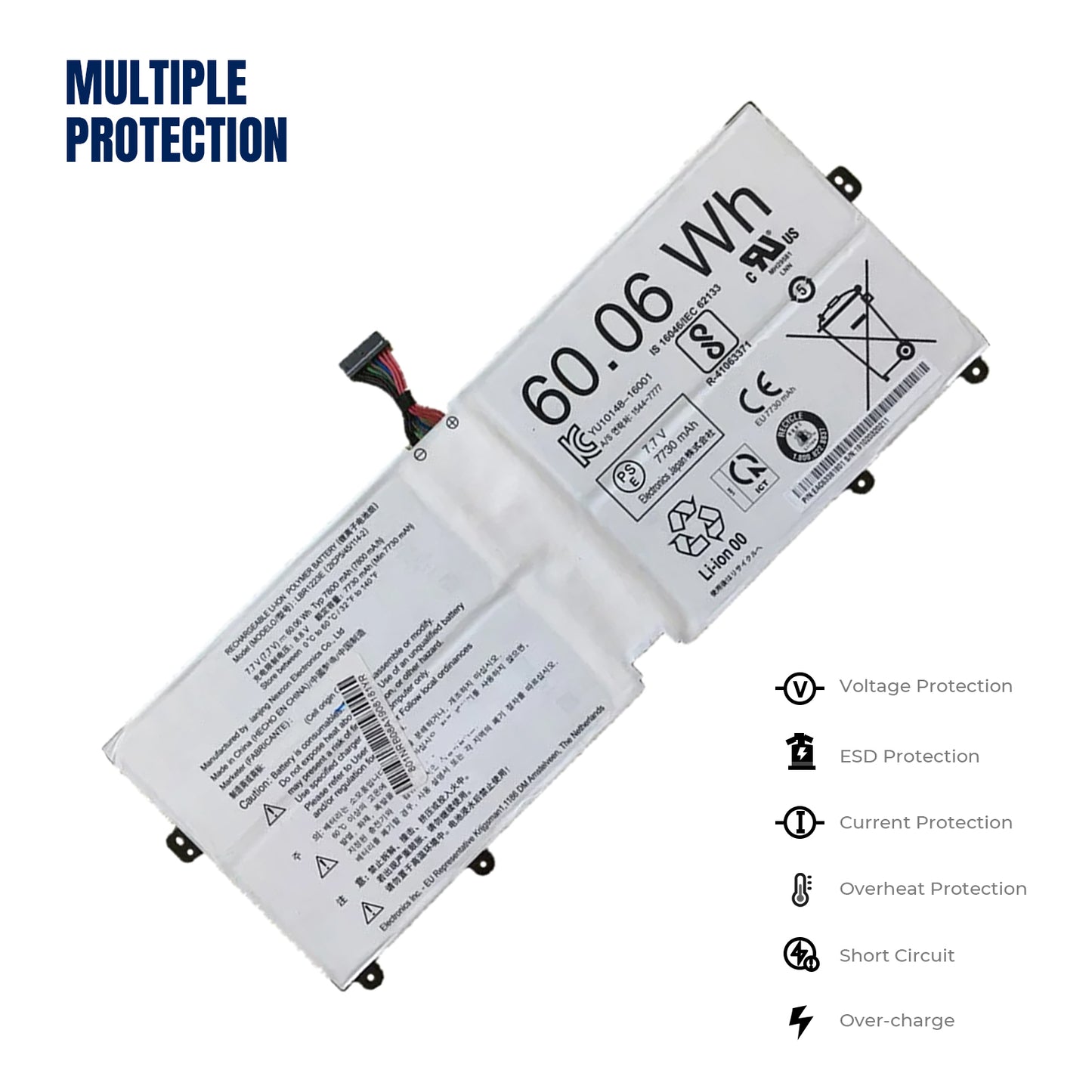 KELESY batería para ordenador portátil LBR1223E, 7,7 V, 60,06wh, para LG Gram 13Z970, 14Z970, 15Z970, 15Z975, 13Z970.G.AA53C