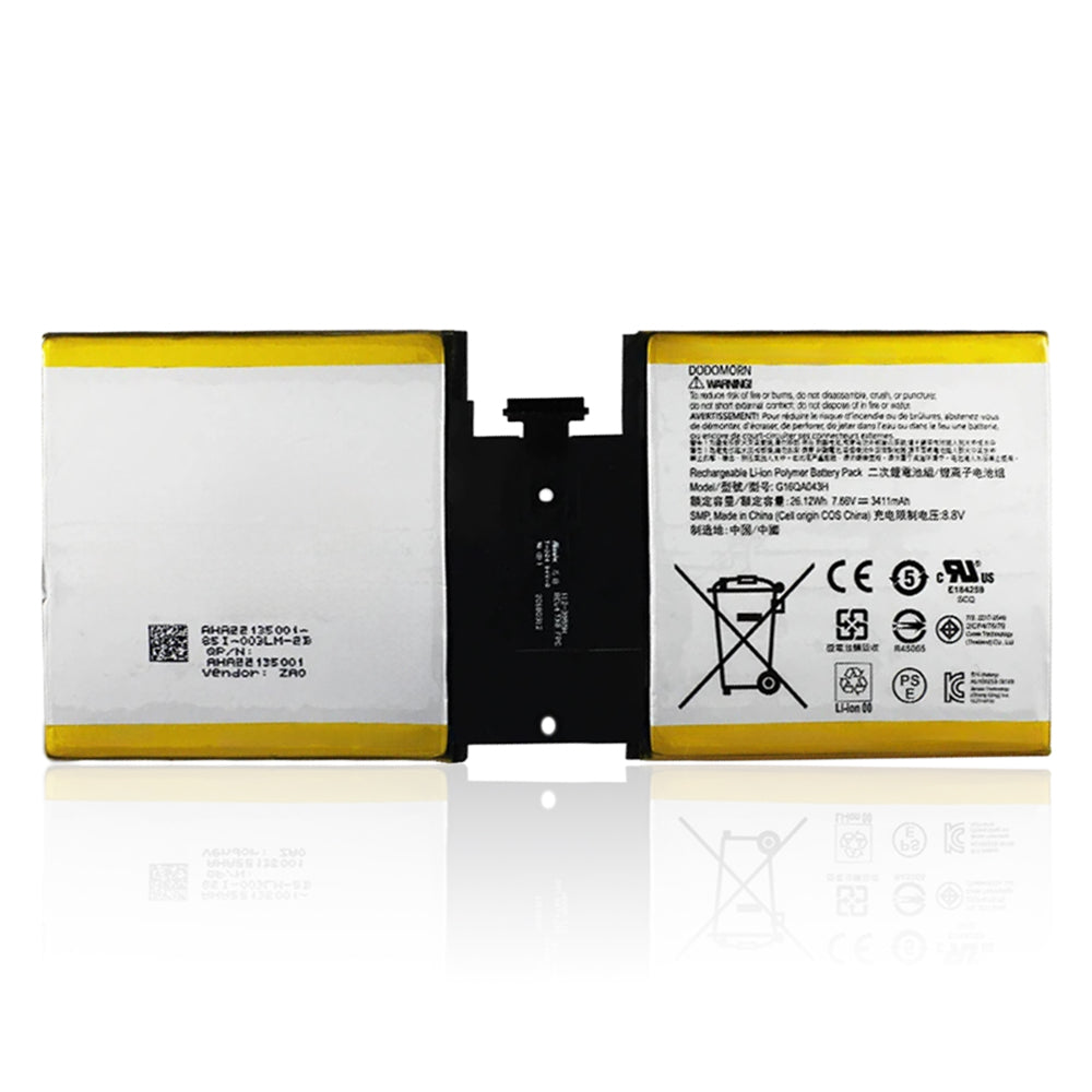 KELESY New G16QA043H 2ICP4/76/76 Laptop Battery For Microsoft Surface Go 1824 4415Y Tablet PC 26.12Wh 3411mAh 7.66V