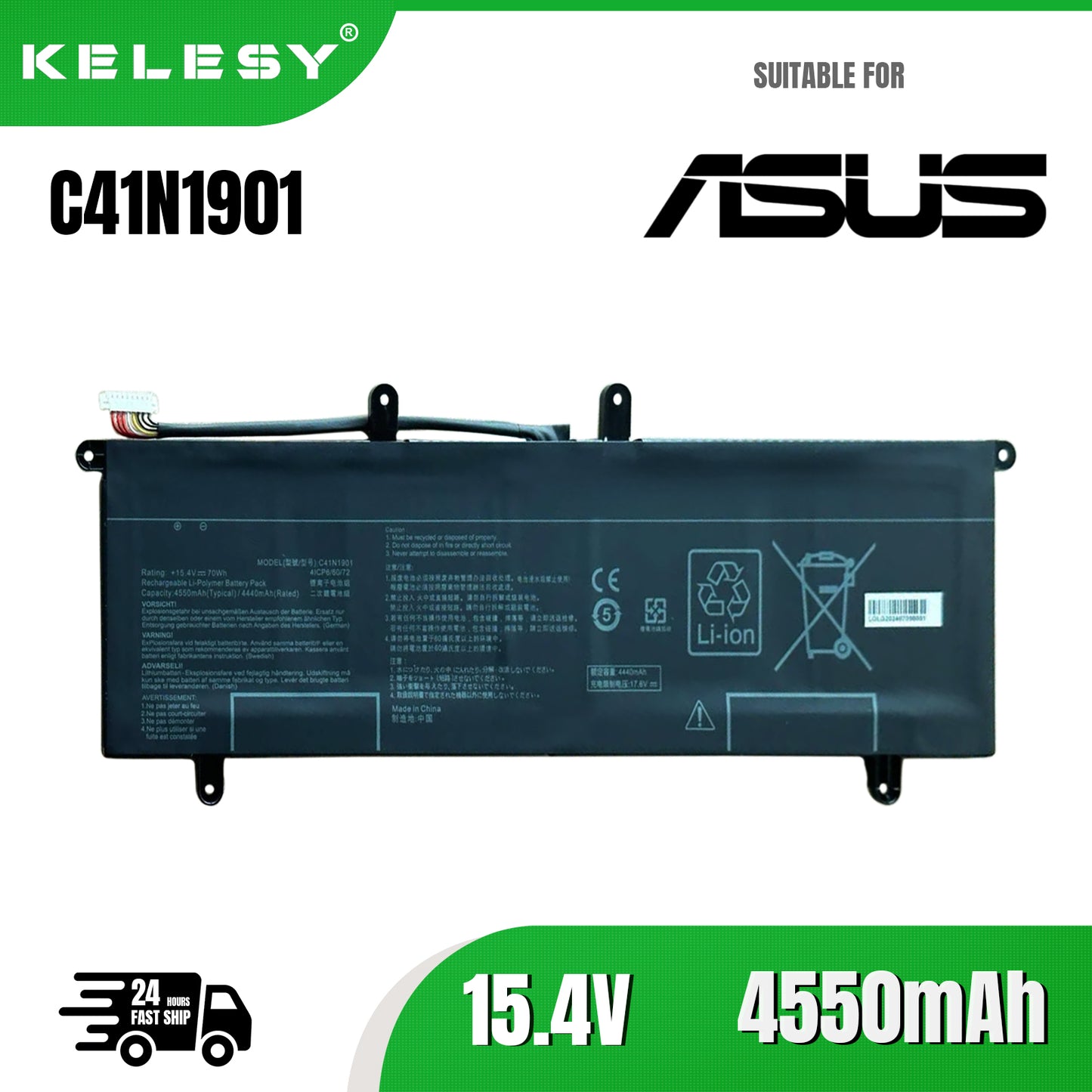 KELESY C41N1901 batería para portátil Asus ZenBook DUO, UX481, UX481F, UX481FA