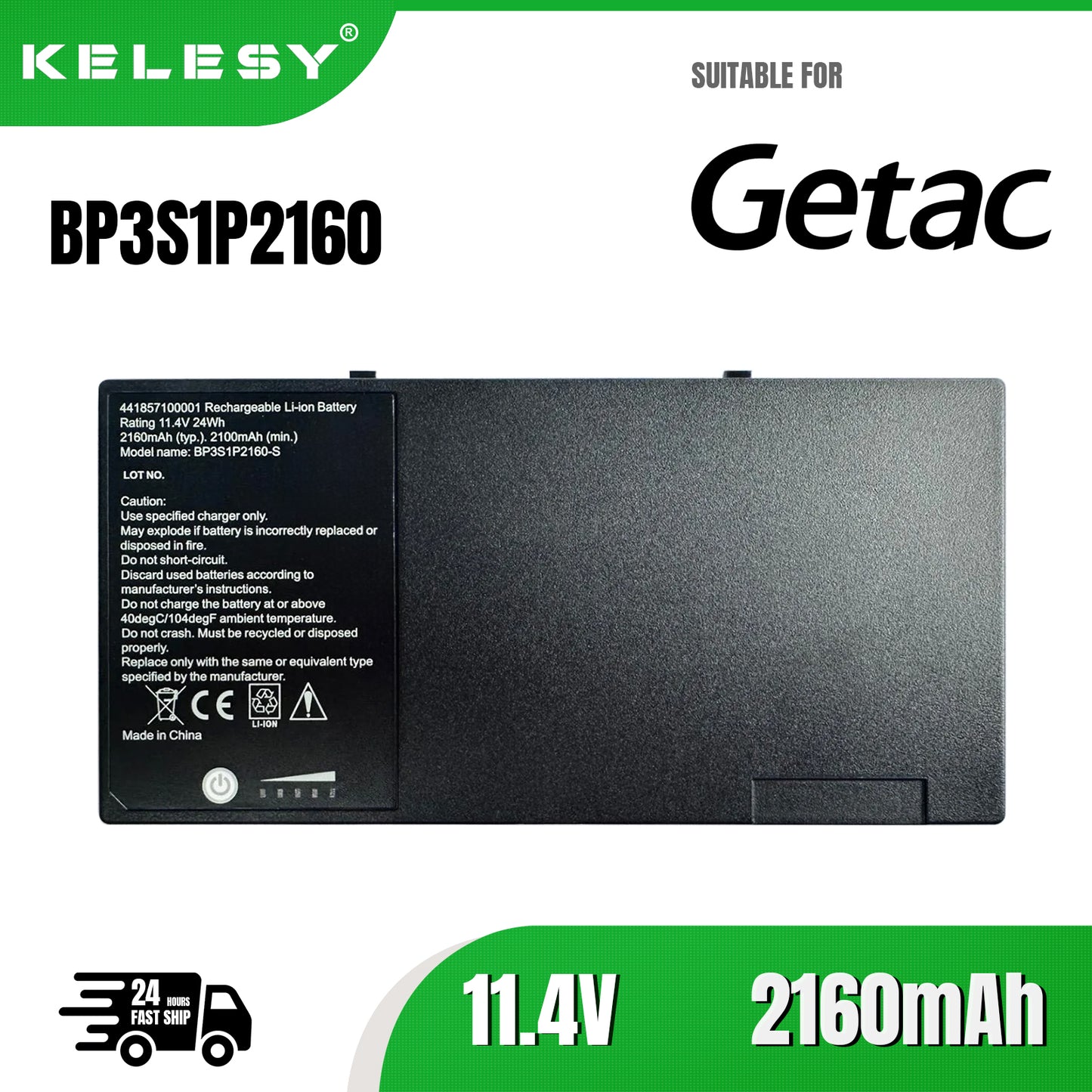 KELESY BP3S1P2160-batería Original para ordenador portátil, 11,4 V, 24Wh, para Getac F110, G2, G3, G4, 441857100001 BP3S1P2160-S