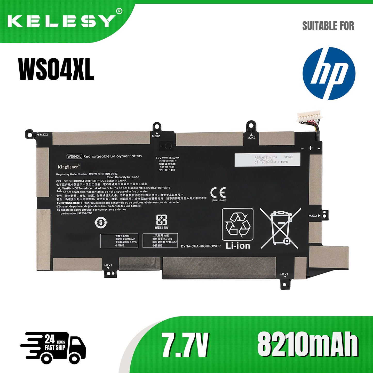 KELESY WS04XL Laptop Battery for HP Spectre X360 14-EA 14T-EA000 14-EA0007NA 14-EA0002NI 14-EA0003NS L97352-2D1 L97357-005