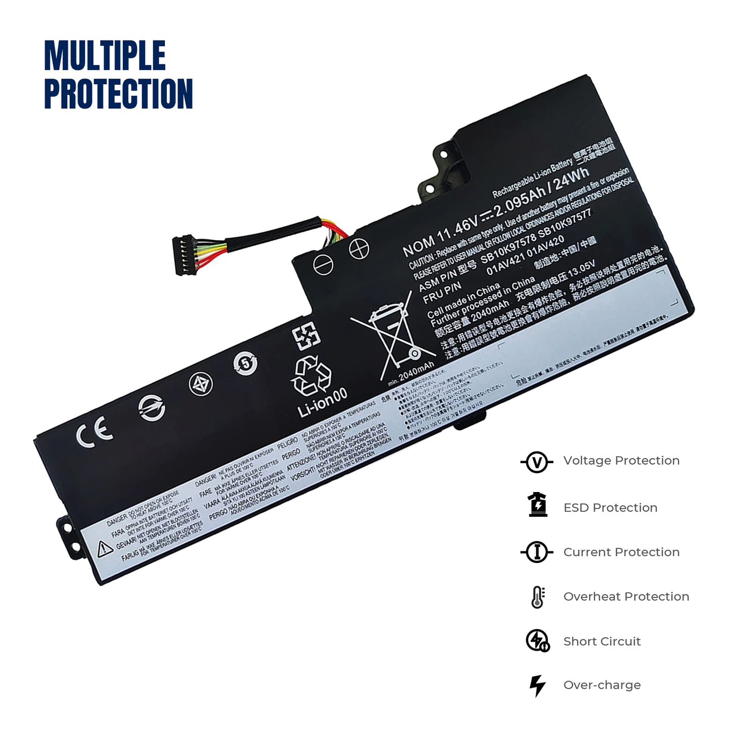 KELESY 01AV420 01AV421 01AV419 T470 T480 Battery for Lenovo ThinkPad A475 A485 TP25 Series Notebook FRU 01AV489 SB10K97577