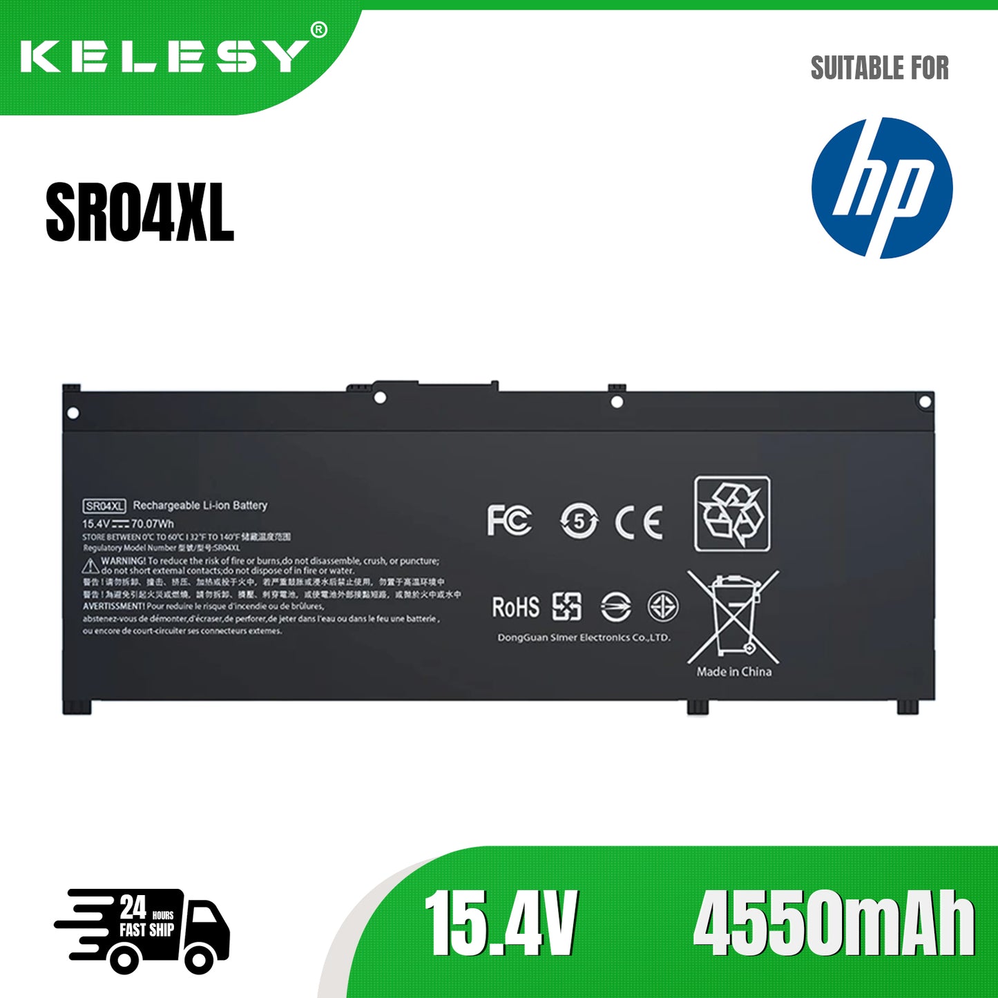 KELESY SR04XL Laptop Battery for HP OMEN 15-CE 15-CB 15-CE015DX 15-CB014ur TPN-Q193 TPN-Q194 TPN-C133 HSTNN-DB7W 917724-855