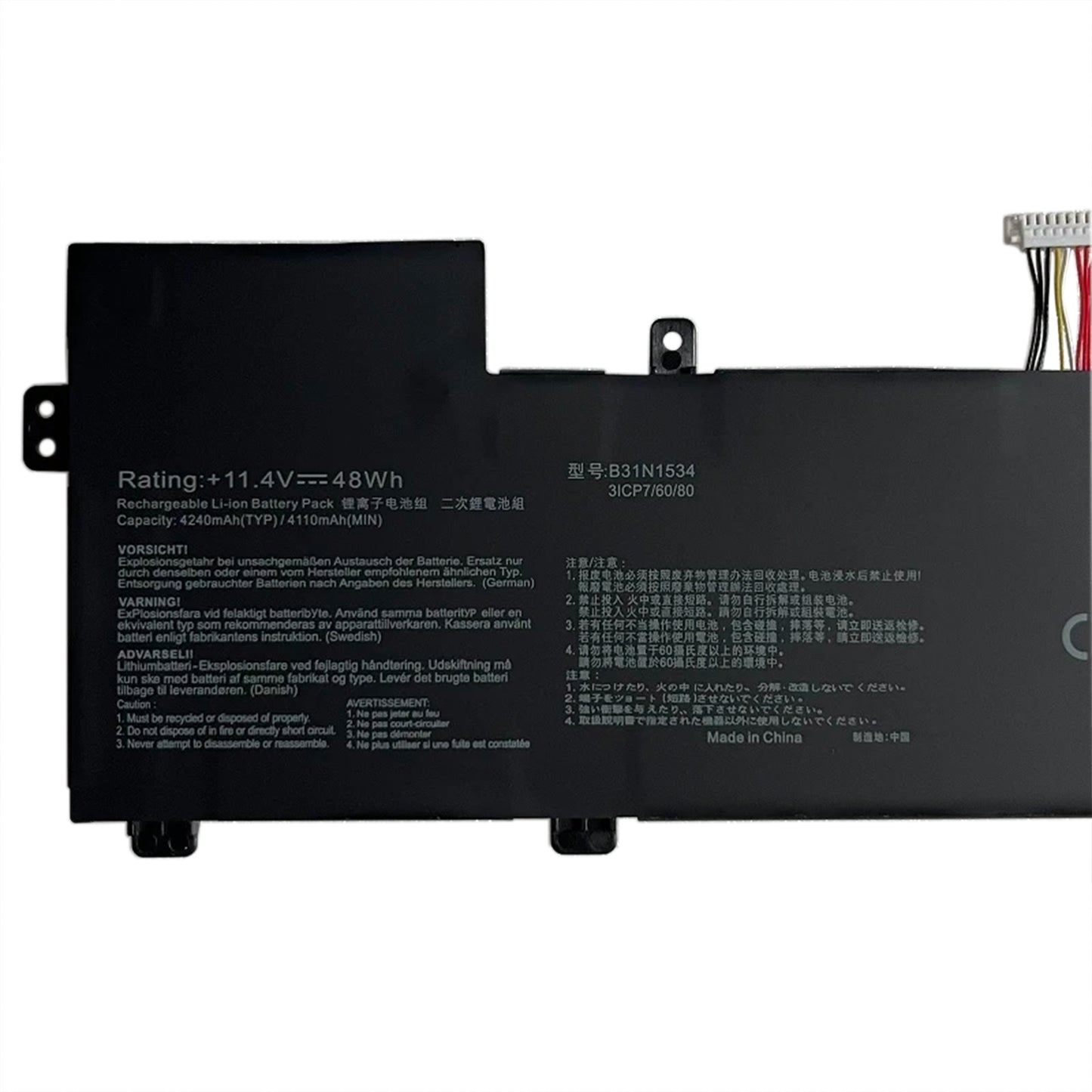 KELESY B31N1534 Laptop Battery For ASUS Zenbook UX510 UX510UW UX510UX Series 3ICP7/60/80 0B200-02030000 11.4V 48WH