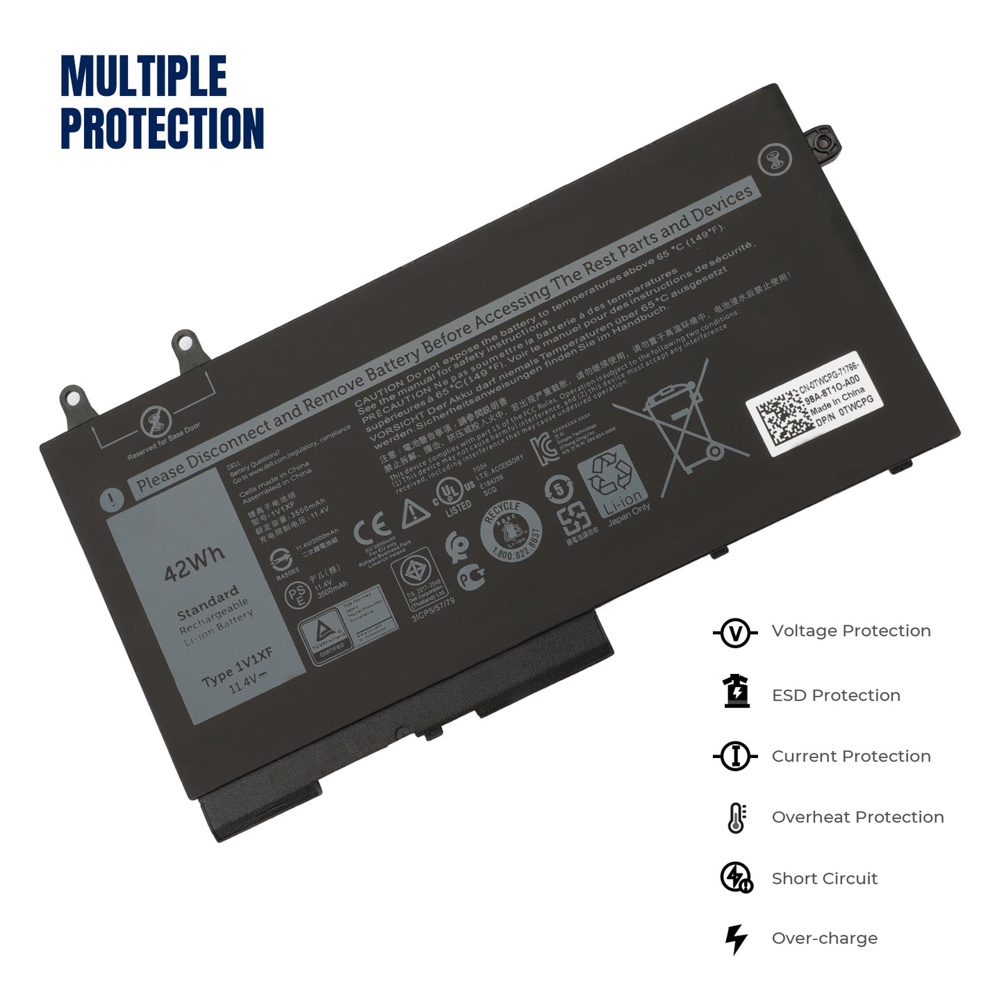 KELESY 1V1XF Laptop Battery for Dell Latitude 5400 5410 5500 Precision 3540 3550 Inspiron 7590 7591 2-in-1 Series 01V1XF