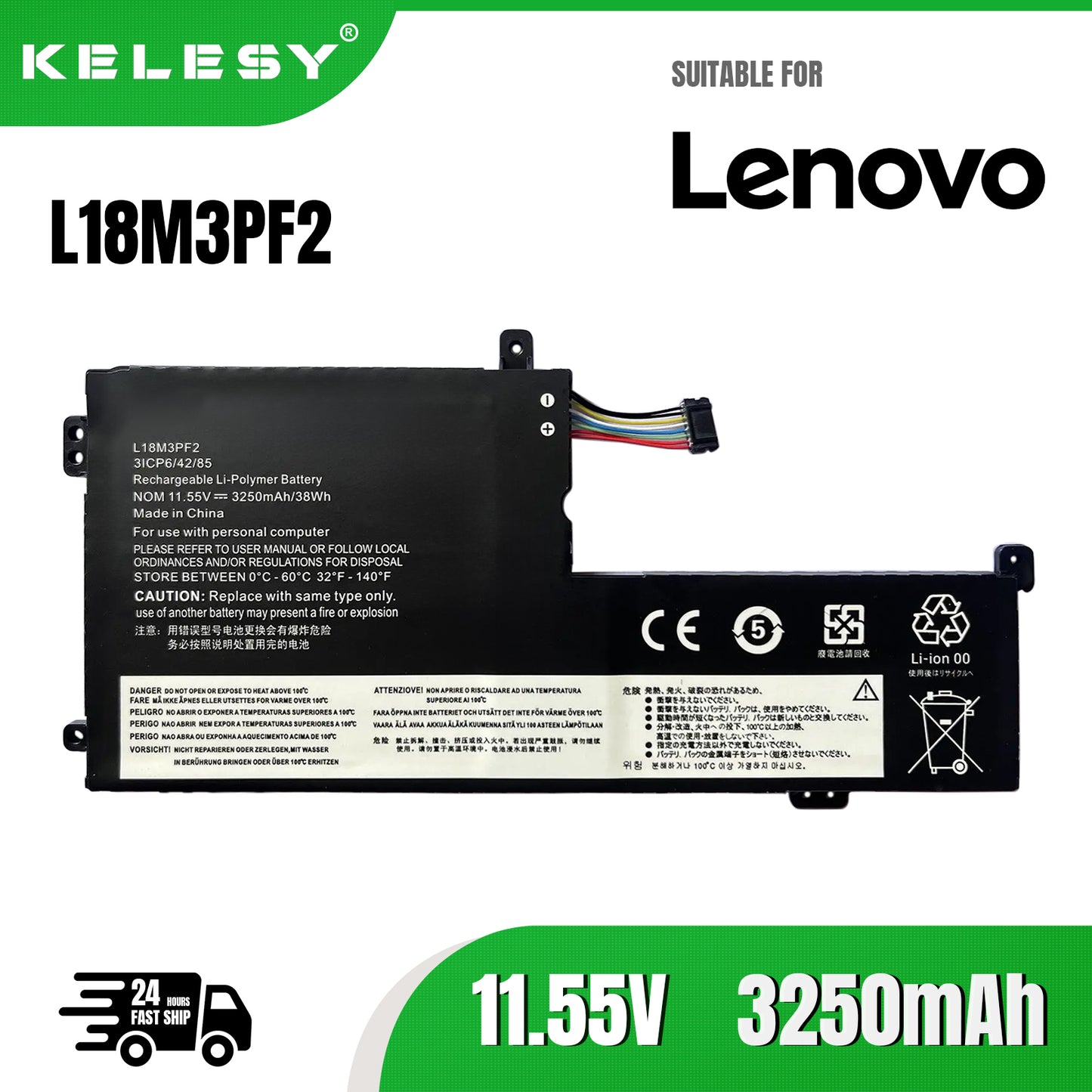 KELESY L18M3PF2 Laptop Battery For Lenovo IdeaPad L18L3PF1 L18C3PF2 L18D3PF1 S540-15 L340-17IRH 17API 17IWL Xiaoxin