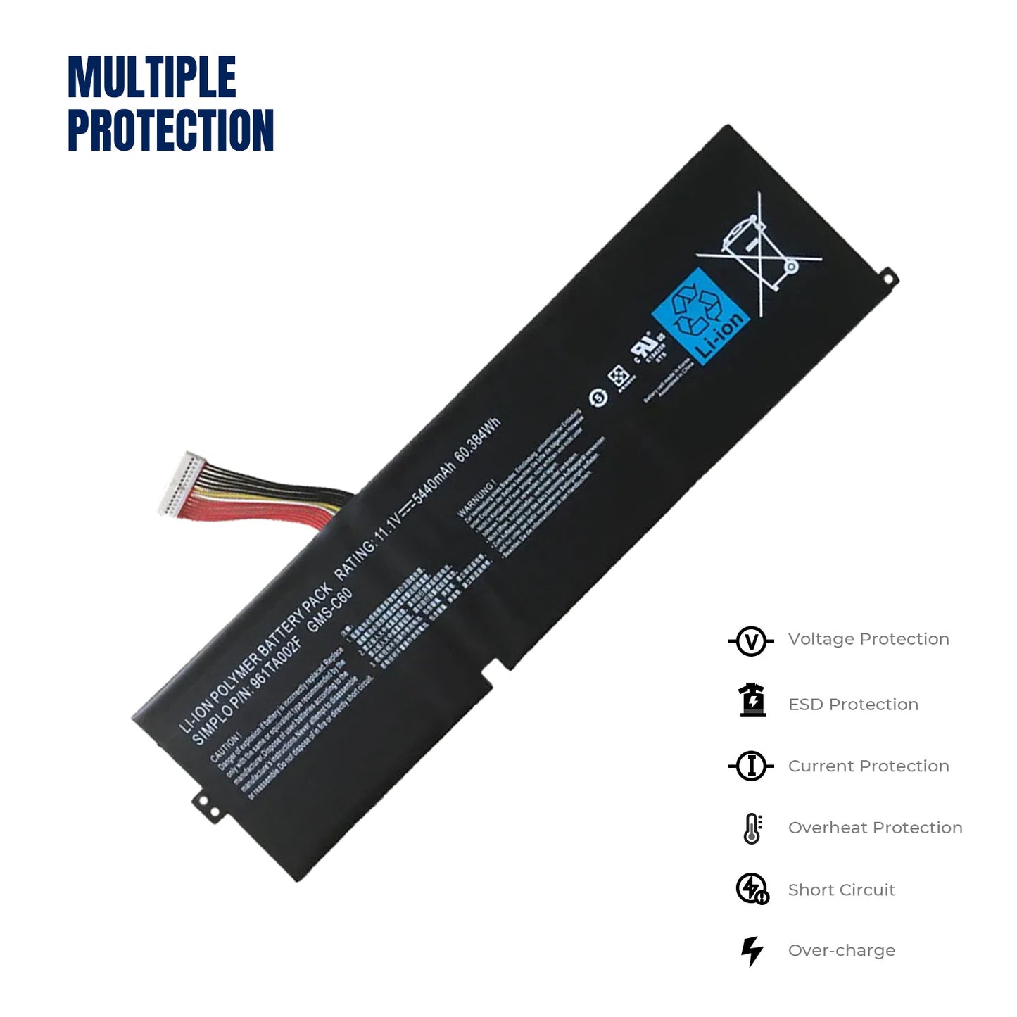 KELESY GMS-C60-batería Original para ordenador portátil Razer Blade R2, 11,1 V, 60.384Wh, 17,3 pulgadas, 17, 2012, 961TA002F