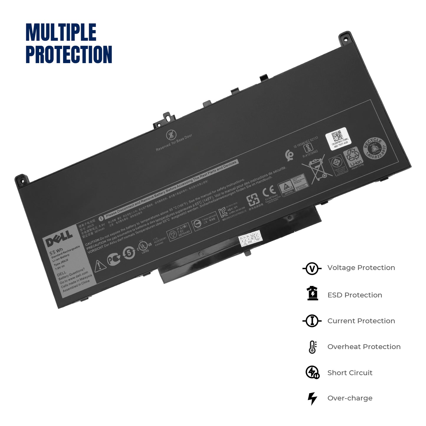 Аккумулятор KELESY E7470 E7270 J60J5 для ноутбука Dell Latitude 7470 7270 1W2Y2 0MC34Y MC34Y R1V85 242WD GG4FM WYWJ2 451-BBSX